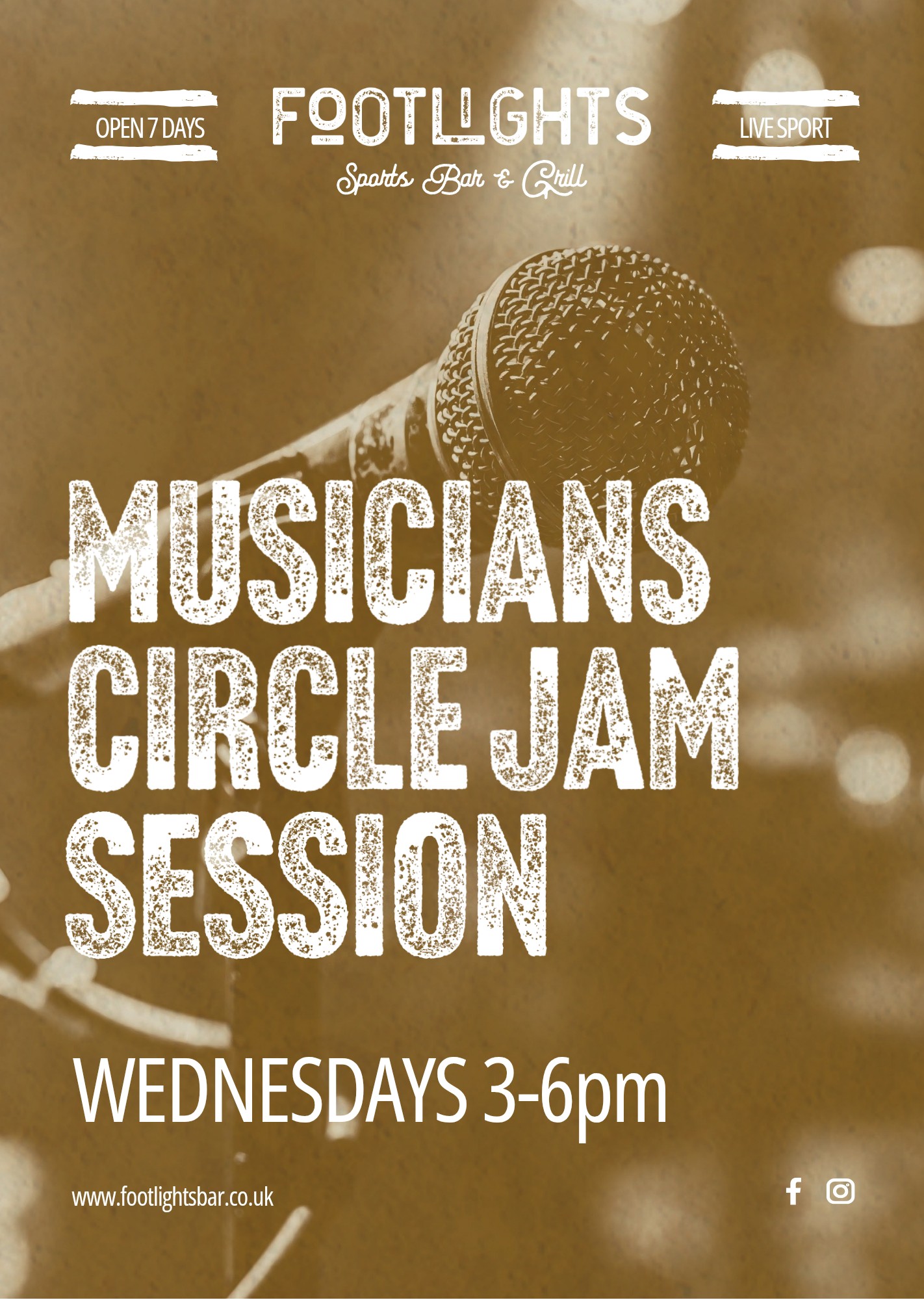 Footlights bar Musicians circle open jam session