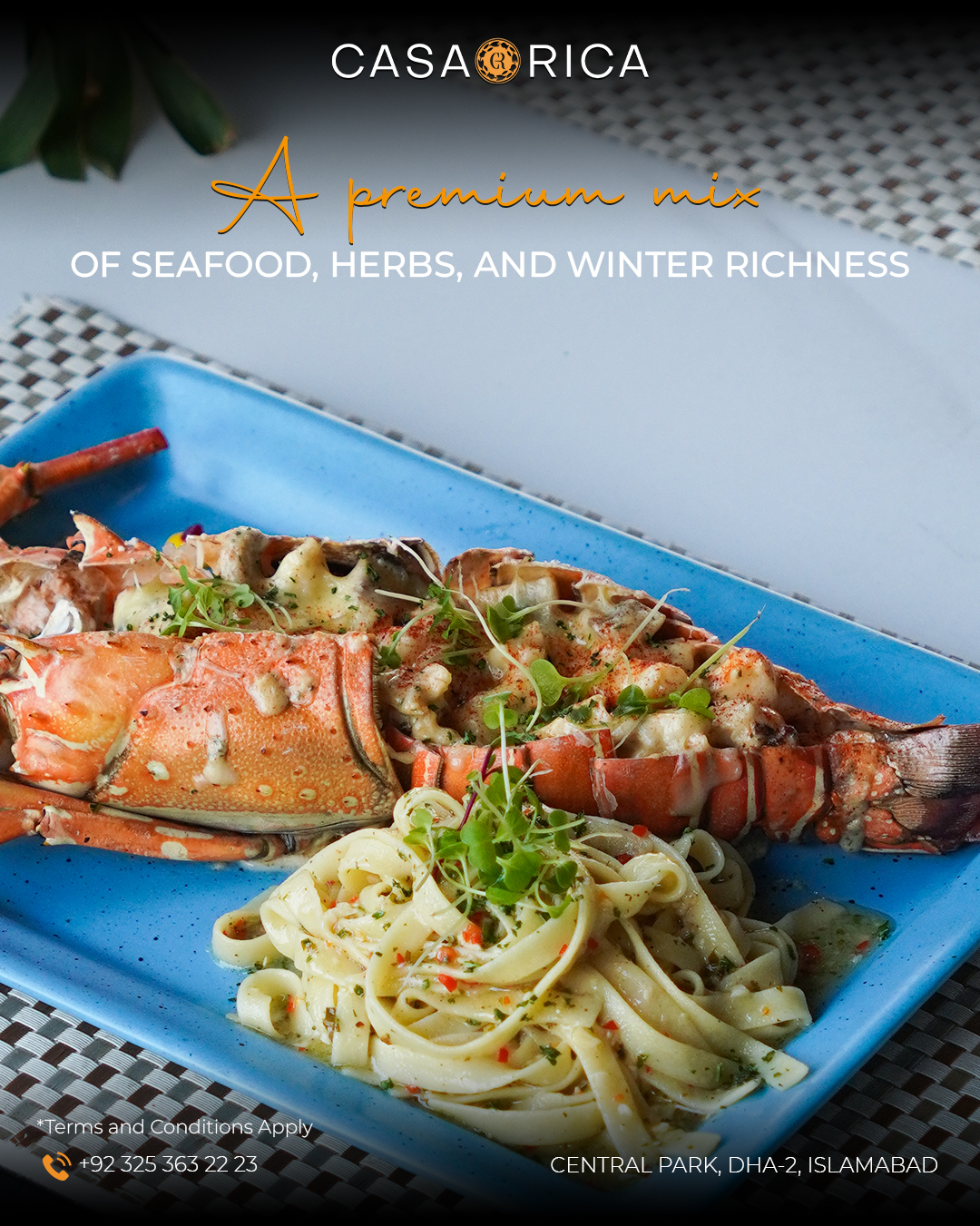 CASA - An elegant mix of marinated seafood, sautéed vegetables and ...
