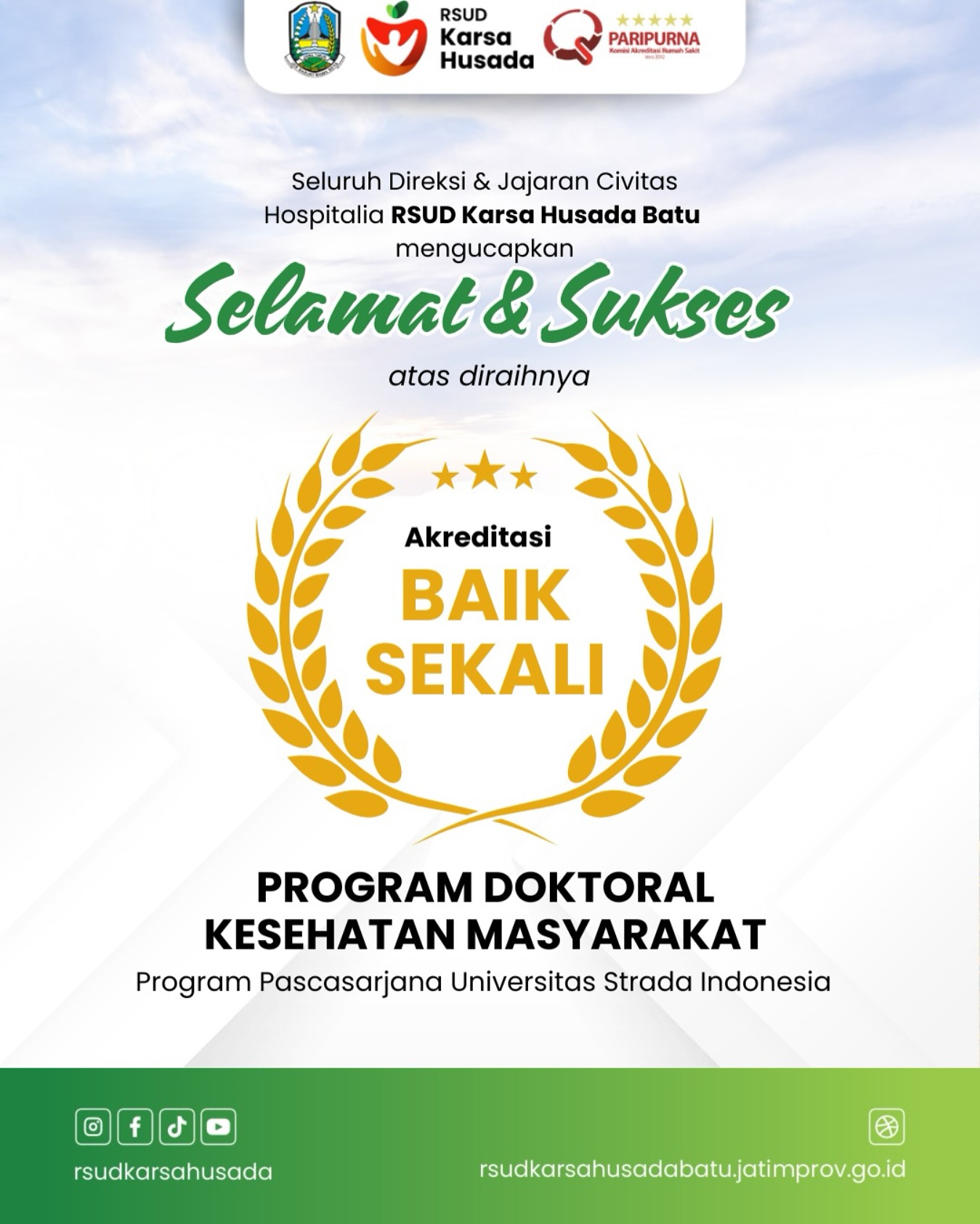 RSU - RSUD Karsa Husada mengucapkan selamat dan sukses atas diraihnya ...