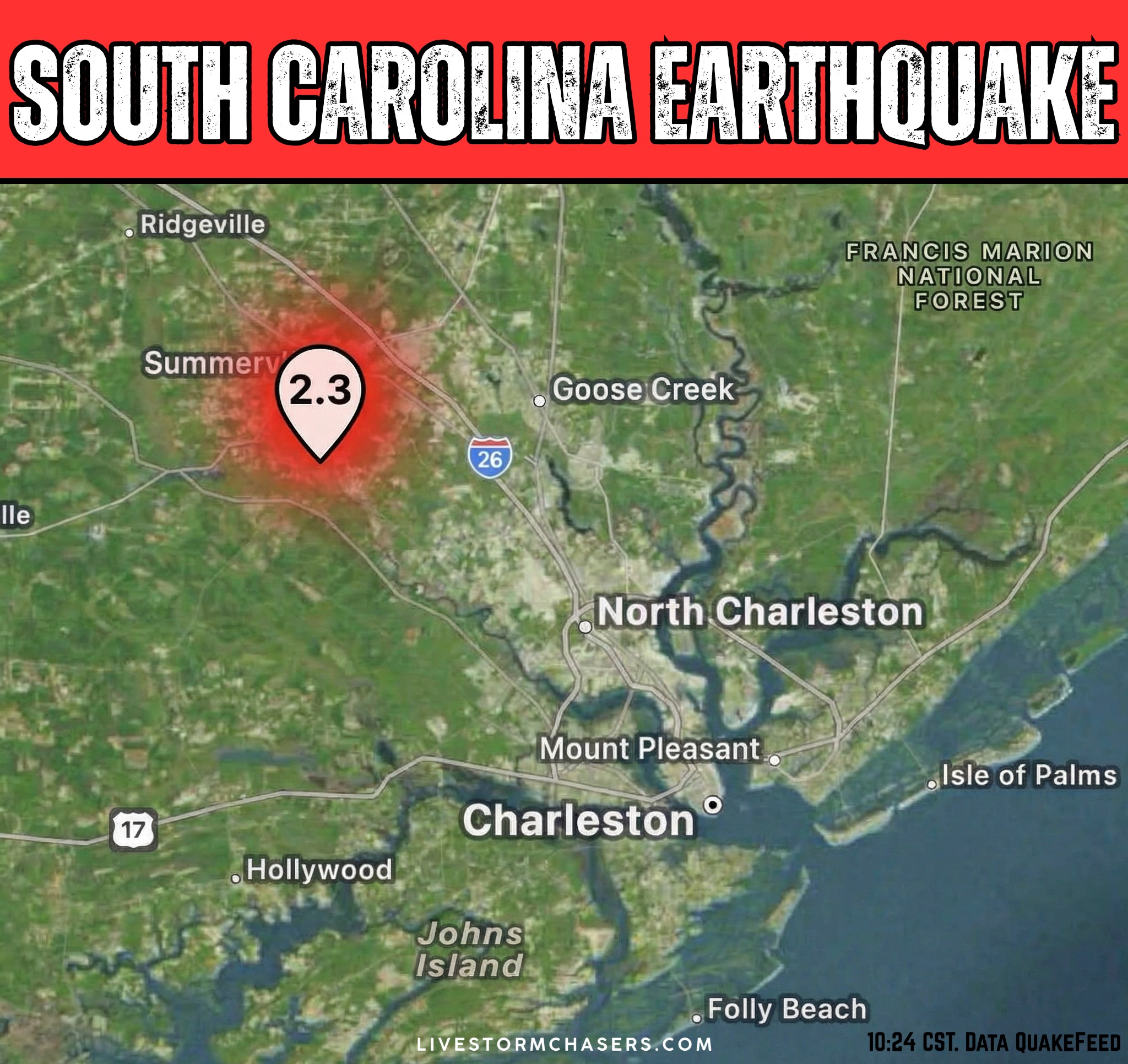 Live - ‼️SOUTH CAROLINA EARTHQUAKE: A magnitude 2.3 quake was just ...