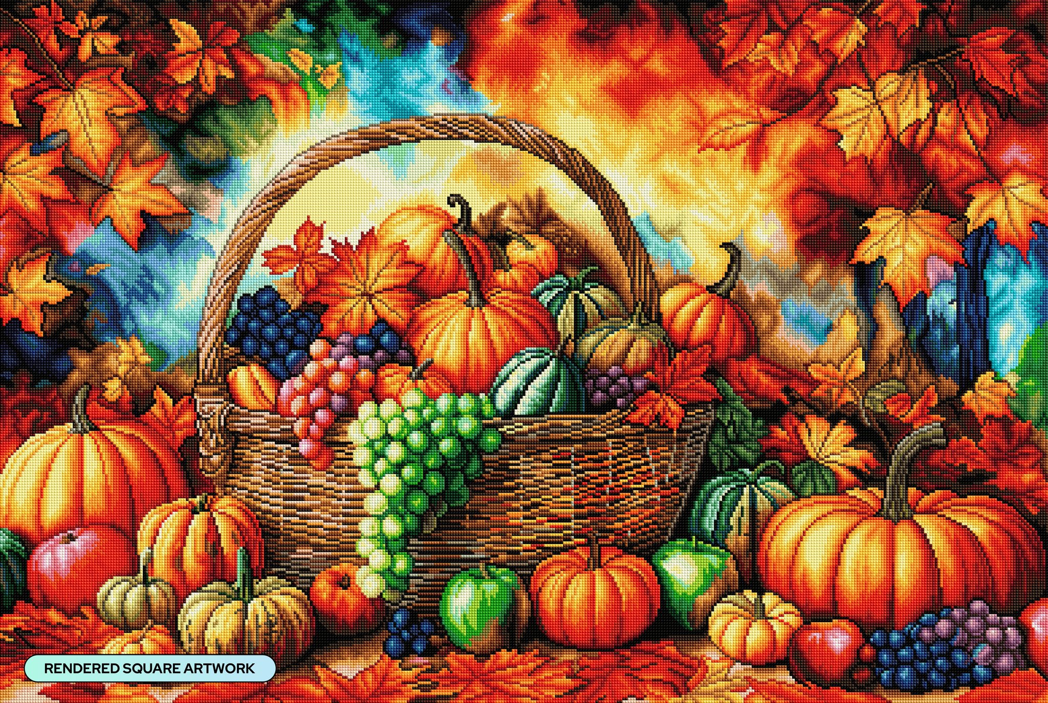 New diamond art releases: Autumn Witch and Jet in the Pumpkin Patch