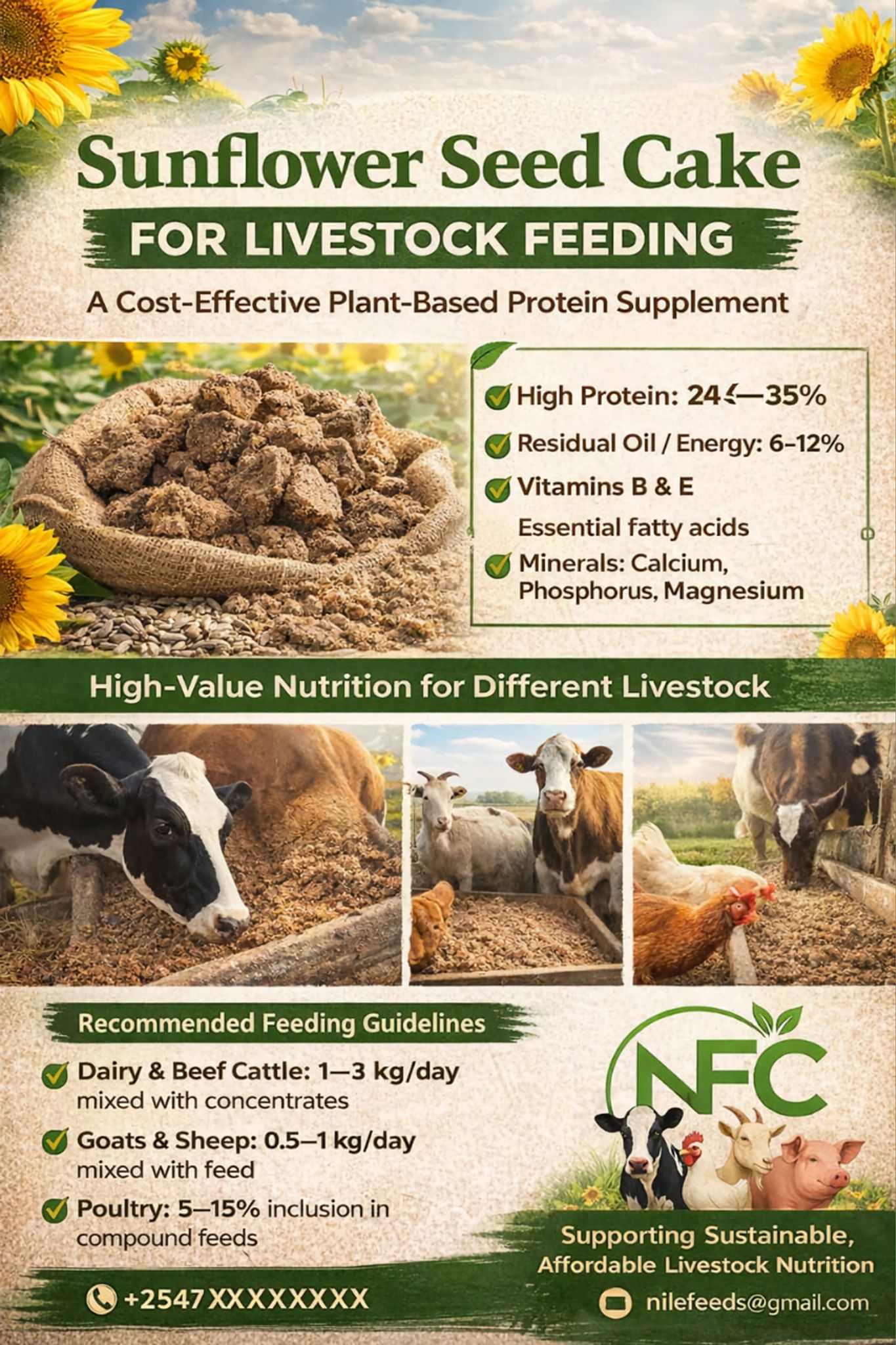 Nile - 🌻 SUNFLOWER SEED CAKE — AFFORDABLE & POWERFUL PROTEIN SOURCE FOR ...