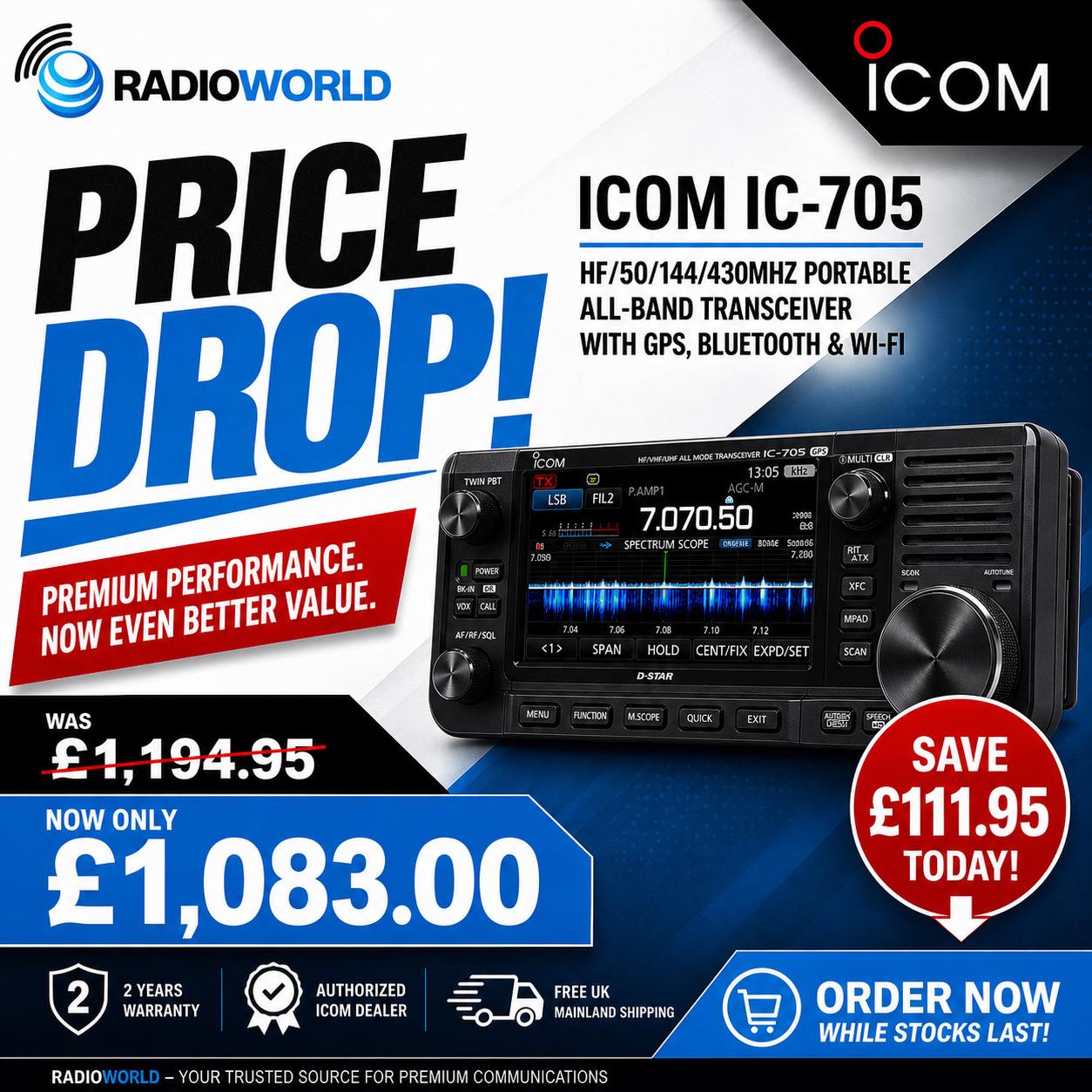 🚨 PRICE DROP ALERT – ICOM IC-705! 🚨 This one's going to cause a