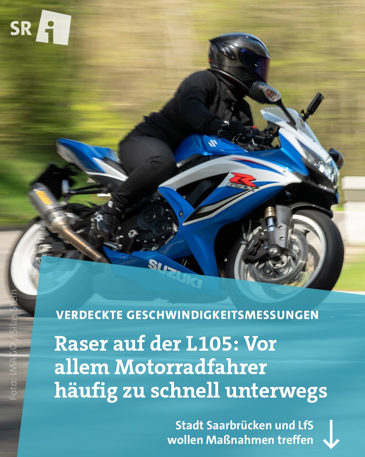 SR - Tempo 130, wo eigentlich 70 erlaubt sind – auf der L105 zwischen ...