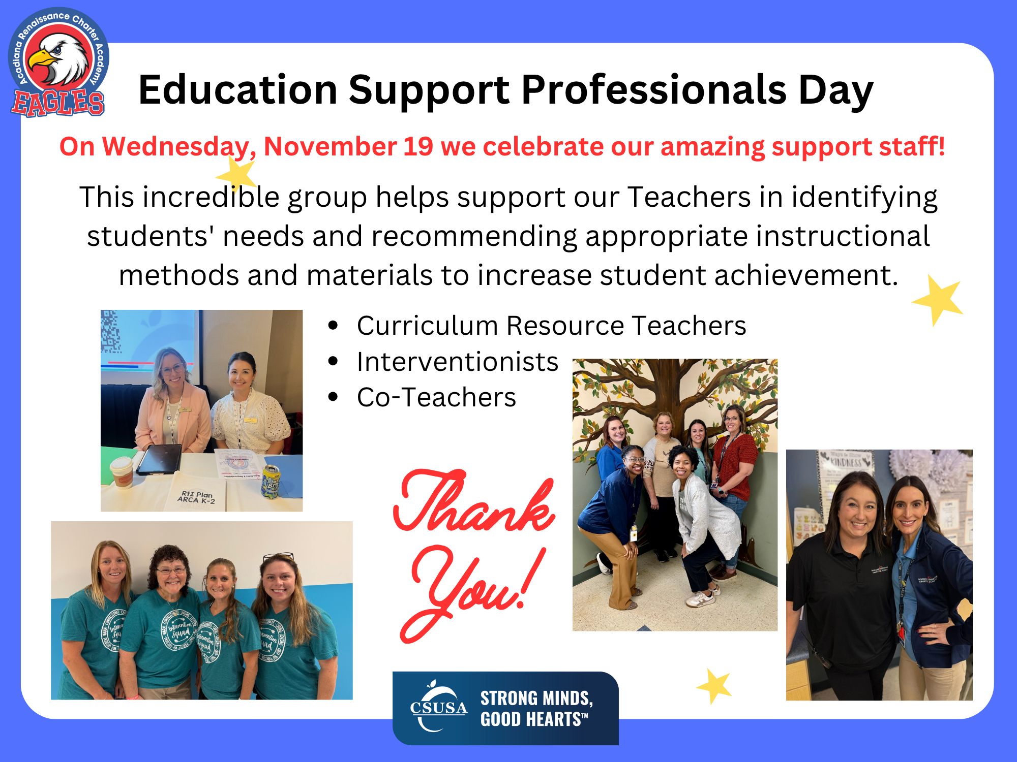 ARCA K-5 - 📚 Happy Education Support Professionals Day! 🎉... | Facebook