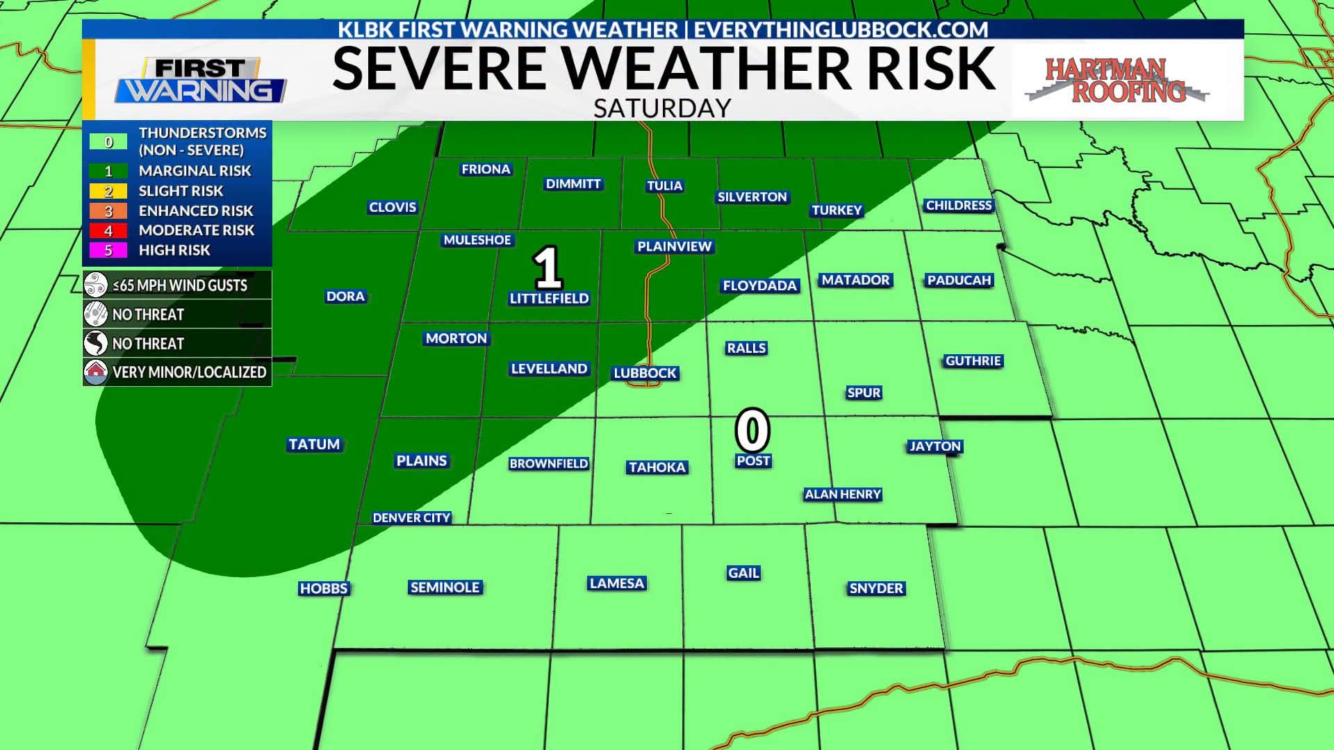 【STORM】LEVEL Severe storm risk issued for northwestern Lubbock area on