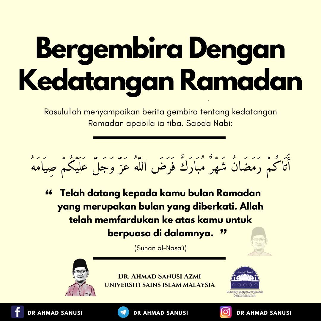 Dr - Bergembira Dengan Kedatangan Ramadan ===== 1. Ketika tibanya bulan ...