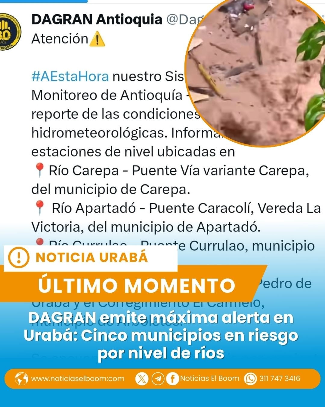 Noticias - 🚨 #Urabá || 🔴 ALERTA ROJA: Riesgo de crecientes súbitas en ...