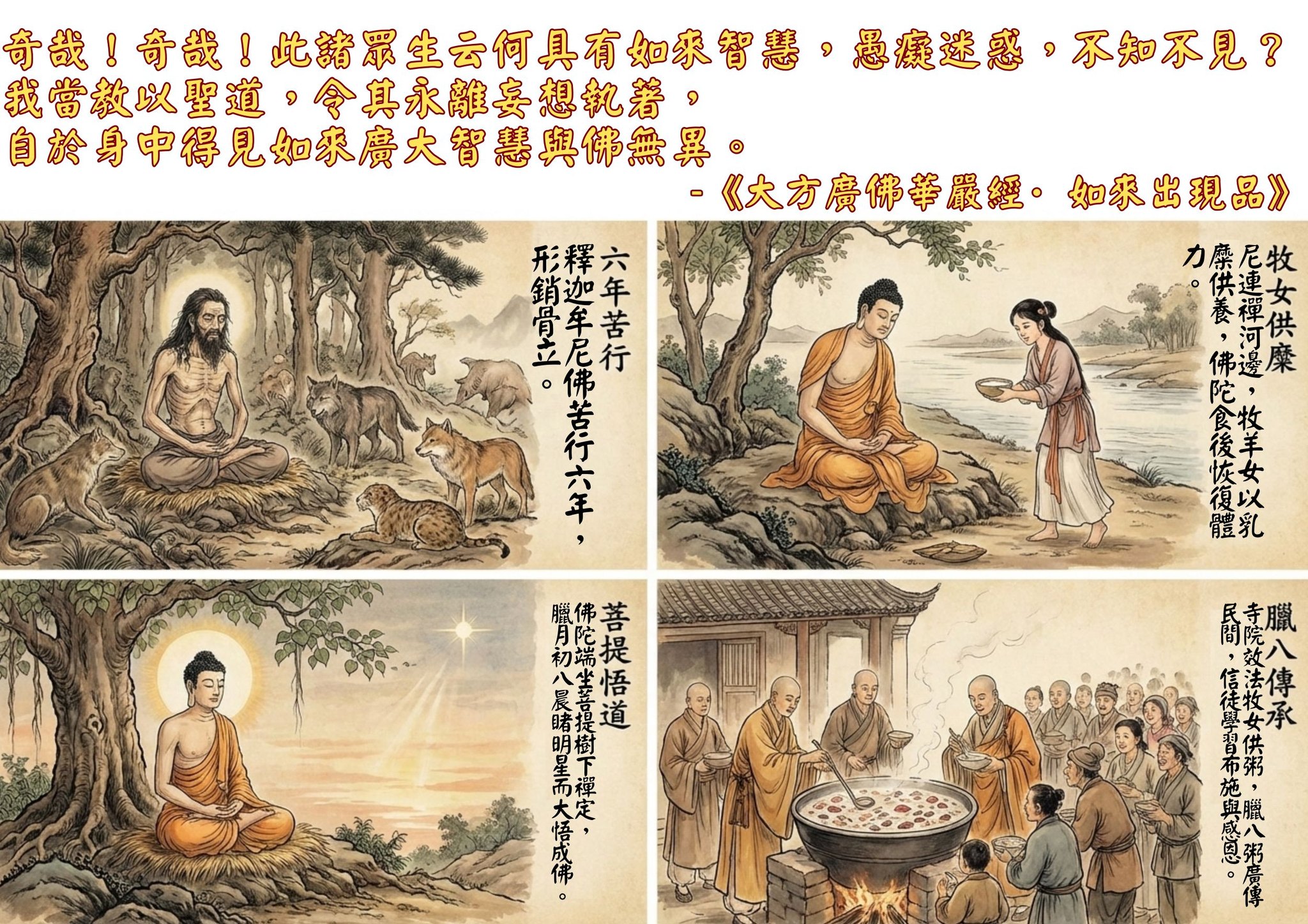 HK - 臘八節 文： 佛教大光慈航中學 劉家發老師 圖：AI生成圖片 奇哉！奇哉！此諸眾生云何具有如來智慧，愚癡迷惑，不知不見？ 我當教以 ...