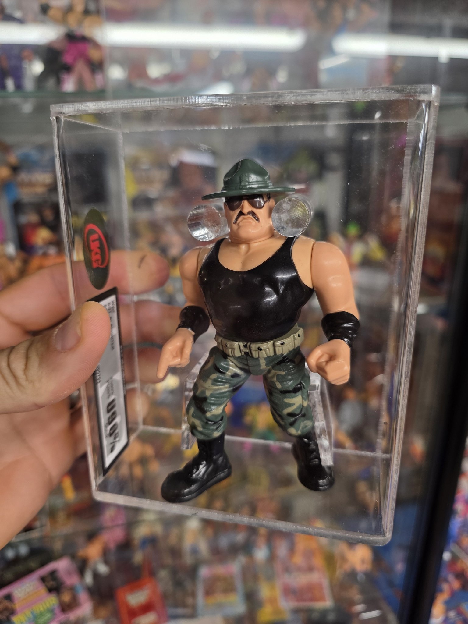 Here's the famous eight-inch Sgt. Slaughter action figure, a mail