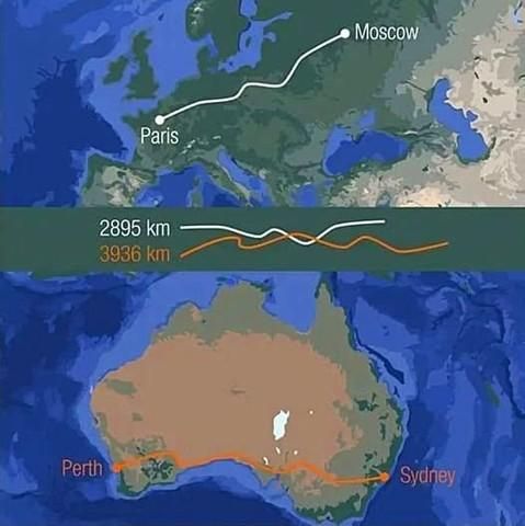 World - 🙋‍♂️Fun fact: The distance from Perth to Sydney is greater than ...
