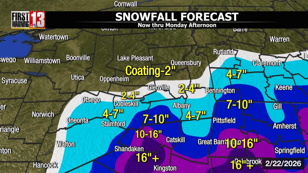 Here is the latest on the Nor'easter... - WNYT NewsChannel 13 | Facebook
