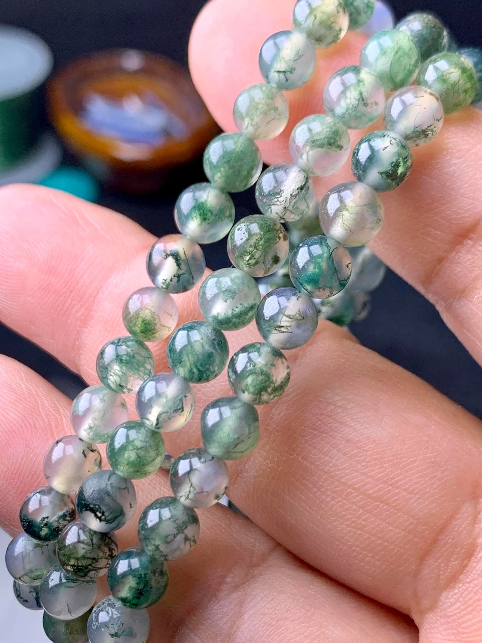 ❗️Sold，已售❗️ ?纯天然色6.4mm-+《顶级水草玛瑙三圈》rm60?️