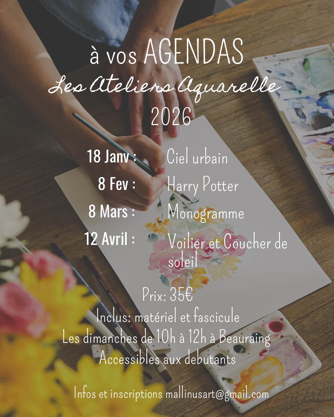 MallinusArt - Dates des ateliers en ce début d’année 2026 L’atelier ...