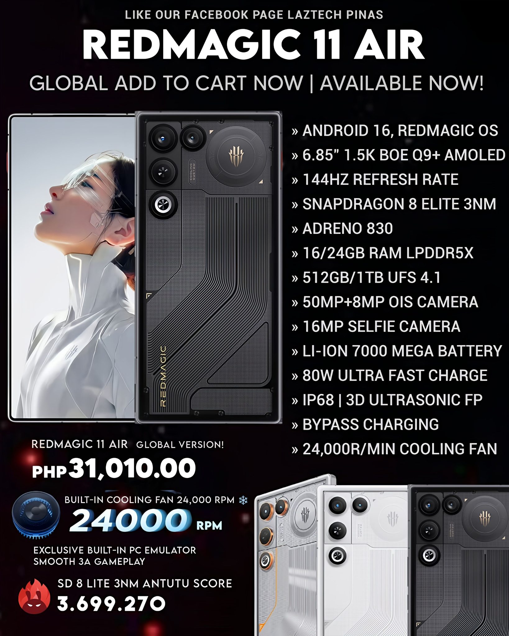 RedMagic 11 Air is now official!! Global ? Gethere: https://s 