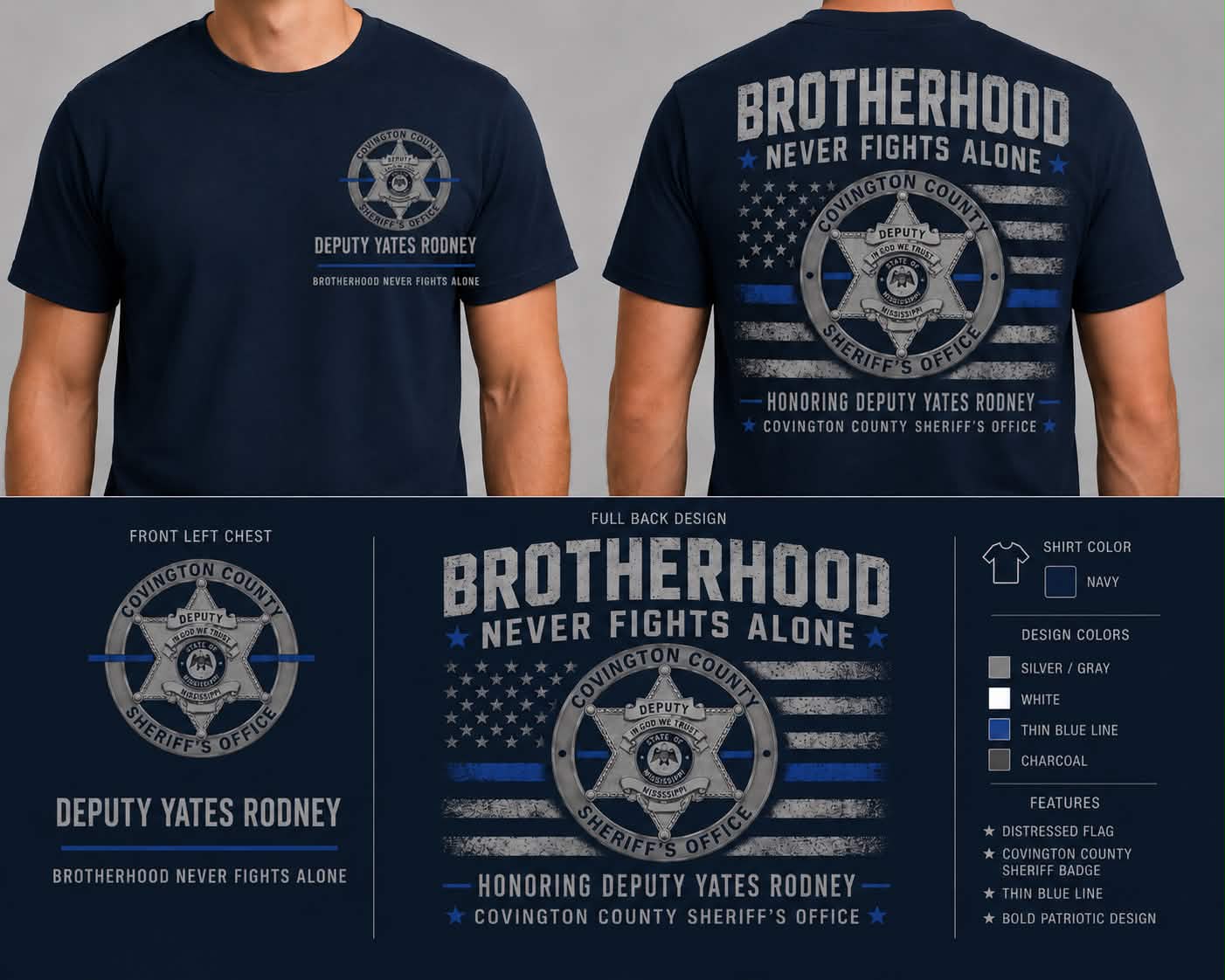 This shirt will be available soon to help support Deputy Rodney