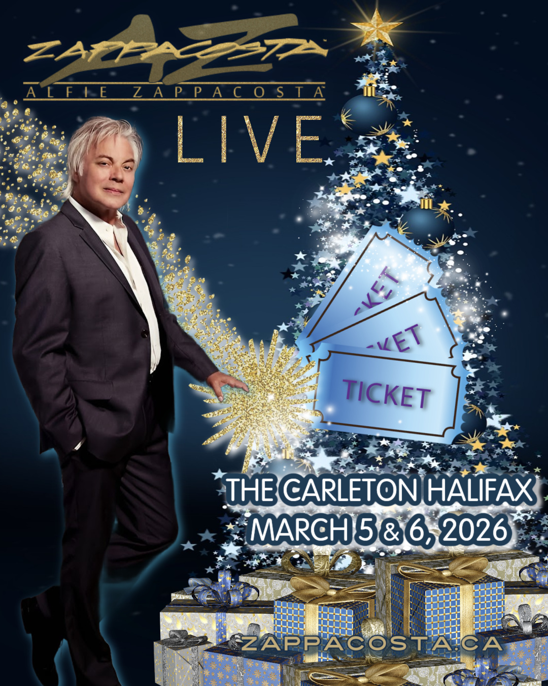 HEY NOVA SCOTIA - here's a great gift idea ALFIE ZAPPACOSTA LIVE