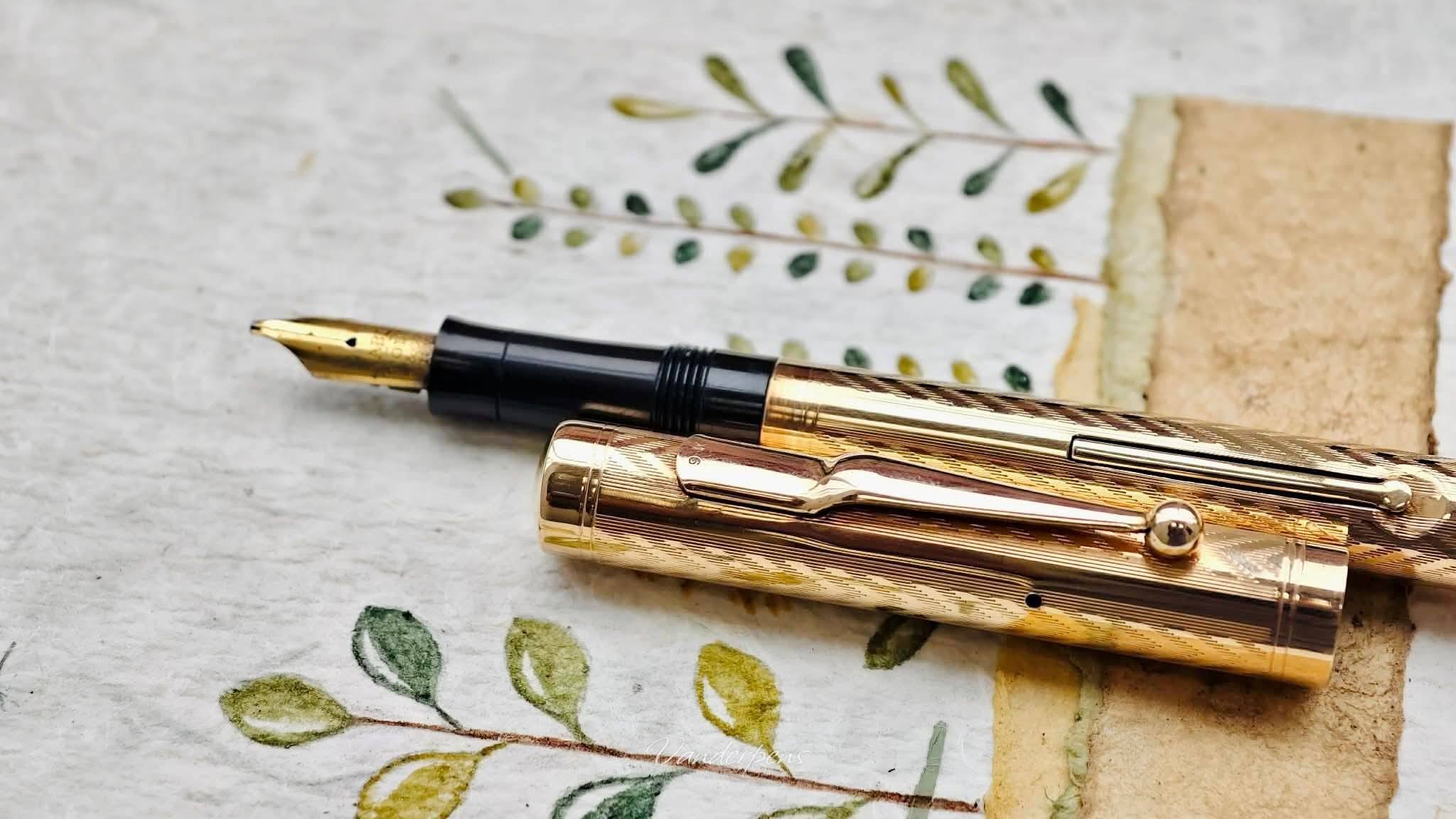 Swan Mabie Todd Solid 9K Gold Vintage Fountain Pen