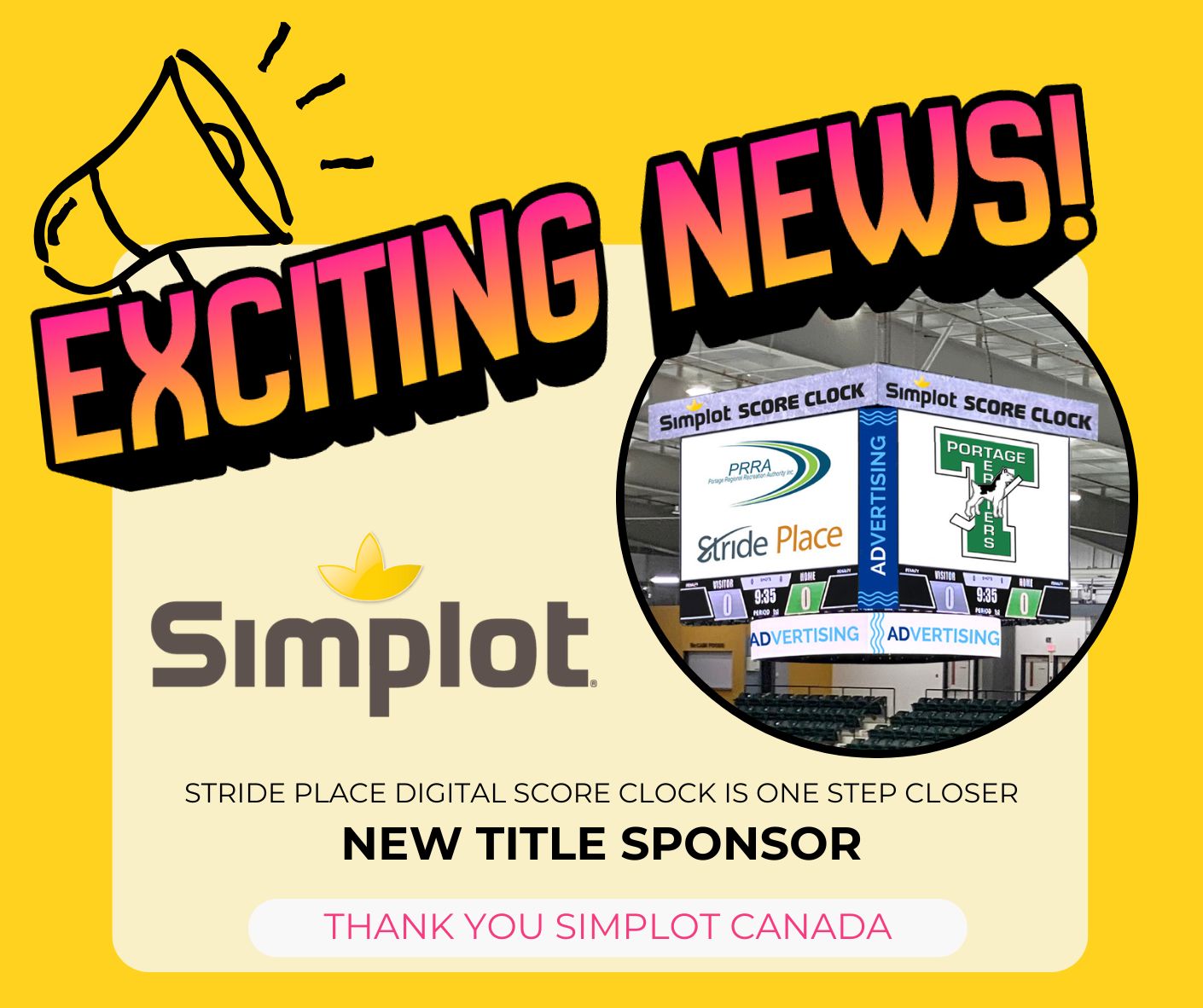 BIG NEWS! 🚨 Simplot Canada has secured... - Portage Terriers | Facebook
