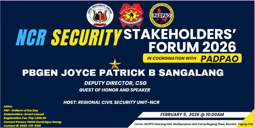 Rcsu Ncr - 📣RCSU NCR Security Stakeholders Forum 2026... | Facebook
