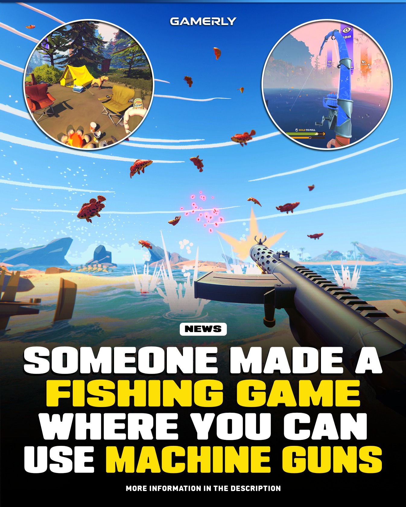 Gamerly - 🎣 This is NOT your normal fishing game 😅🔫 Fish... | Facebook