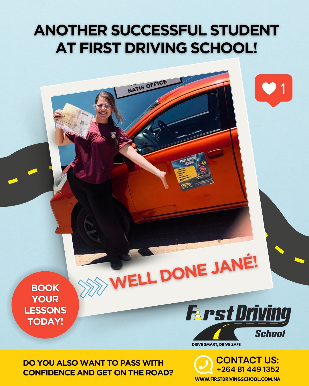 First - 🌟 WELL DONE JANÉ! 🌟 Another proud moment at First Driving ...