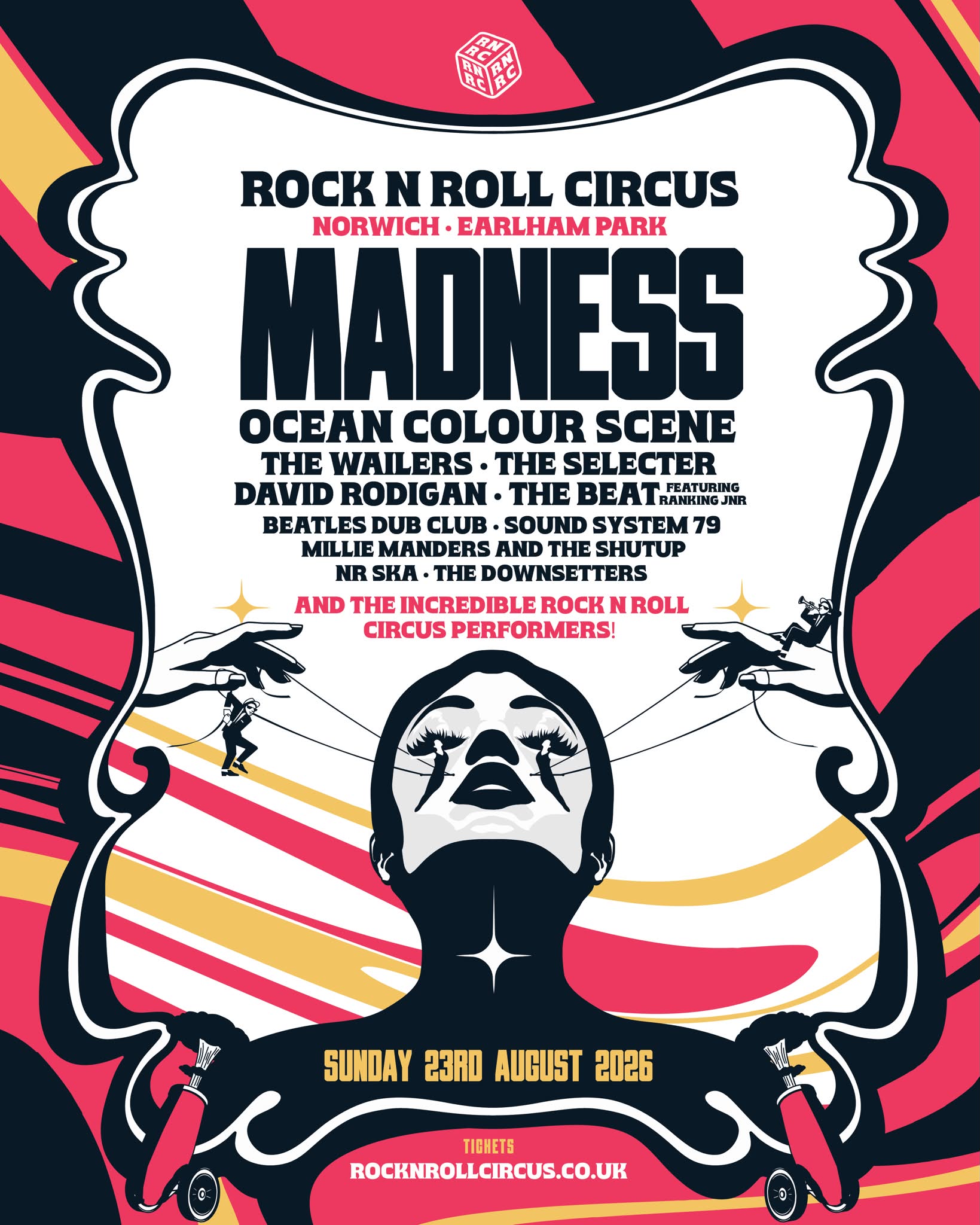 Rock n Roll Circus in Norwich on Sunday, August 23, 2026