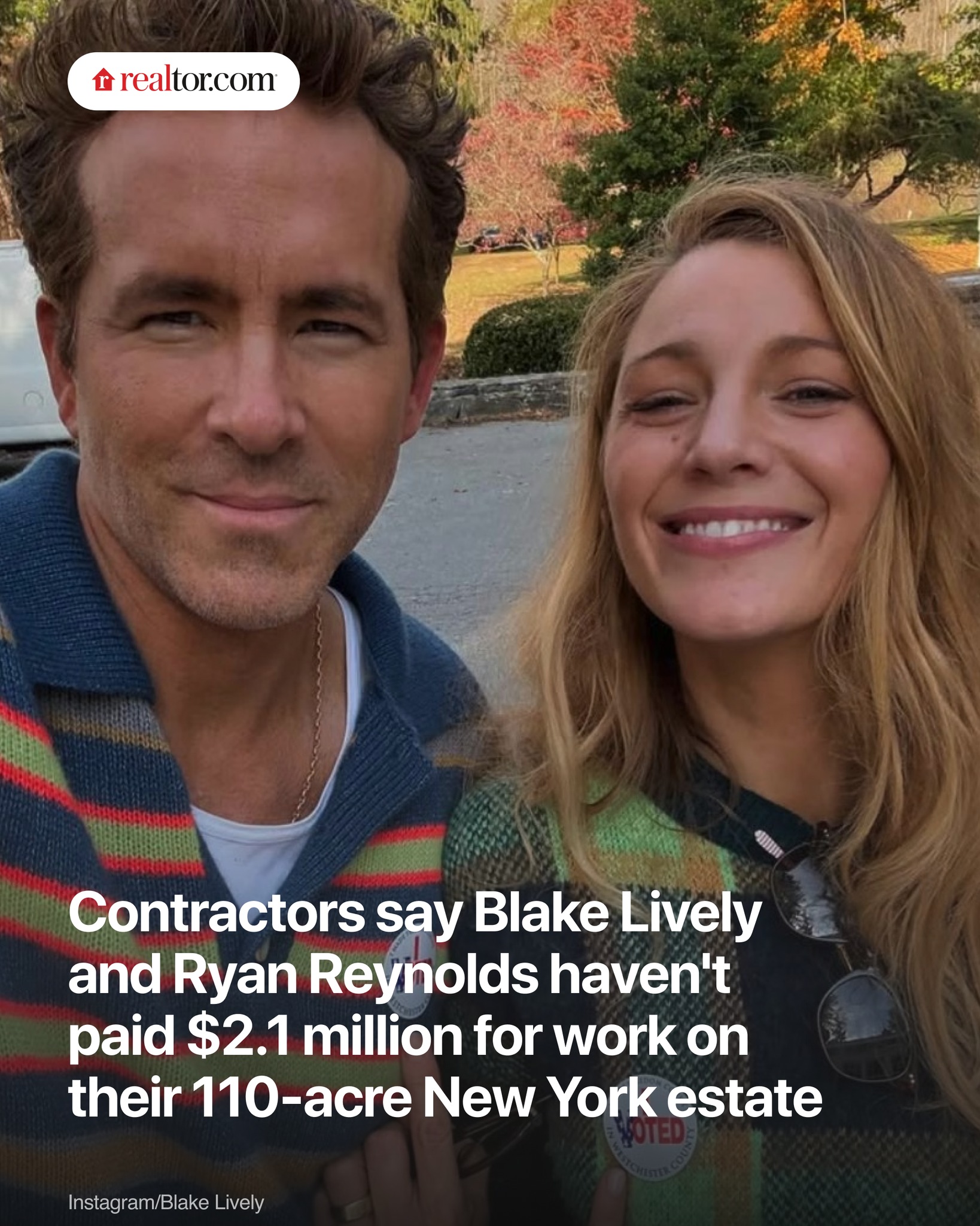 Blake Lively and Ryan Reynolds have been hit with $2.1 million in 