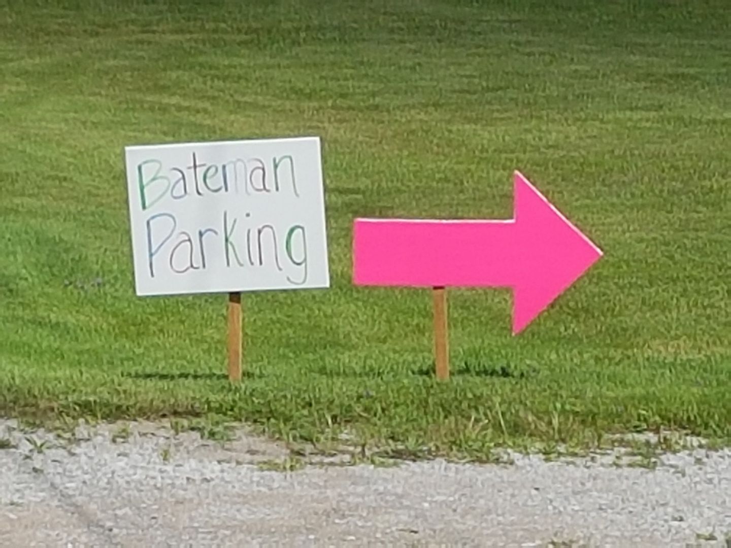 Our house is 2 doors past this sign. - Bateman Family Reunion