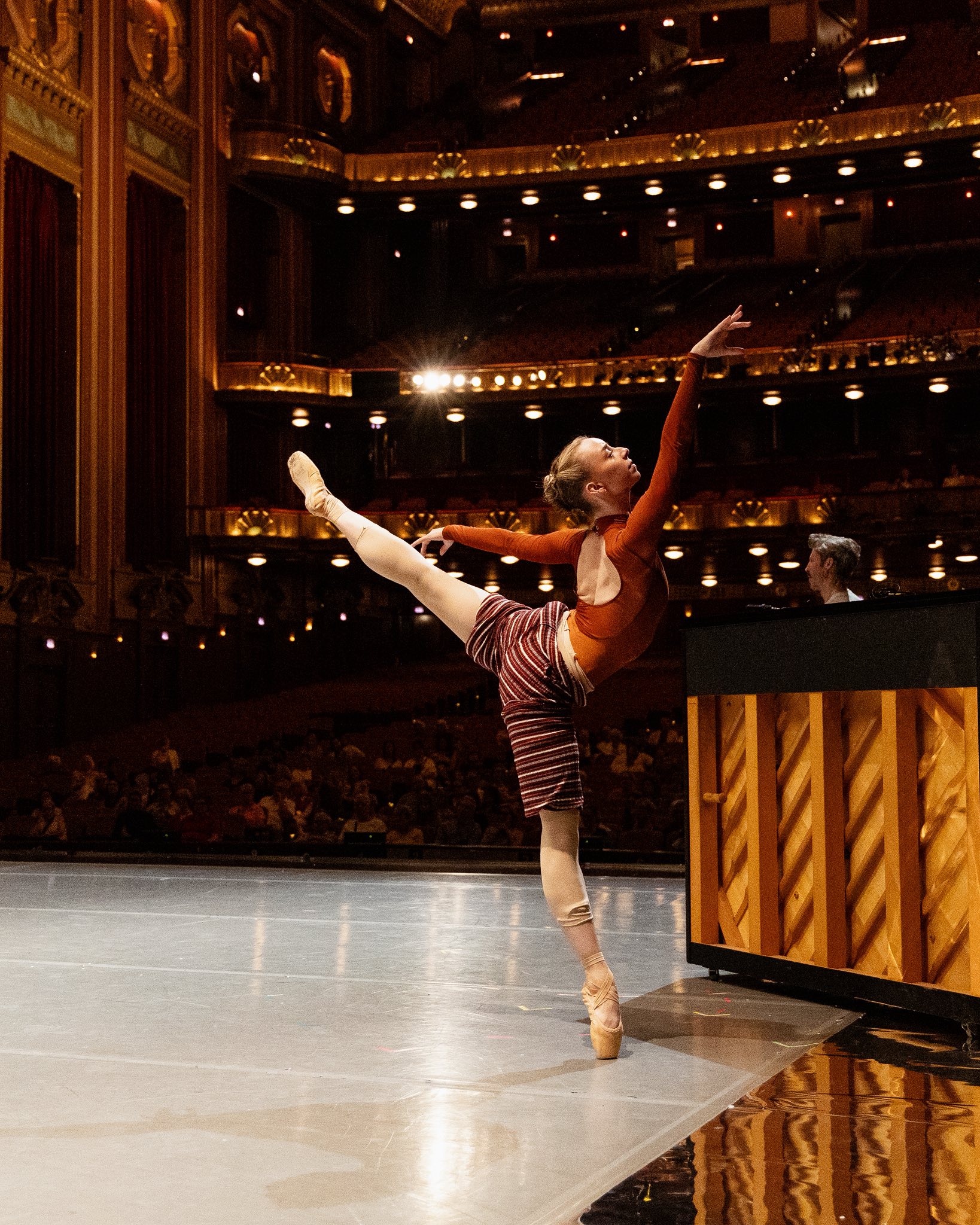 Joffrey Ballet company class on Lyric Opera House stage