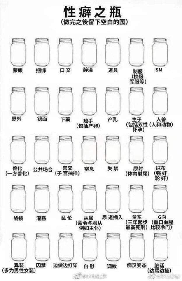 動漫一直在我們心中 我做完之後 才發覺原來我滿是重口味 除了最接受不到是觸手play之外 當然有些沒有填的題材只是 Facebook