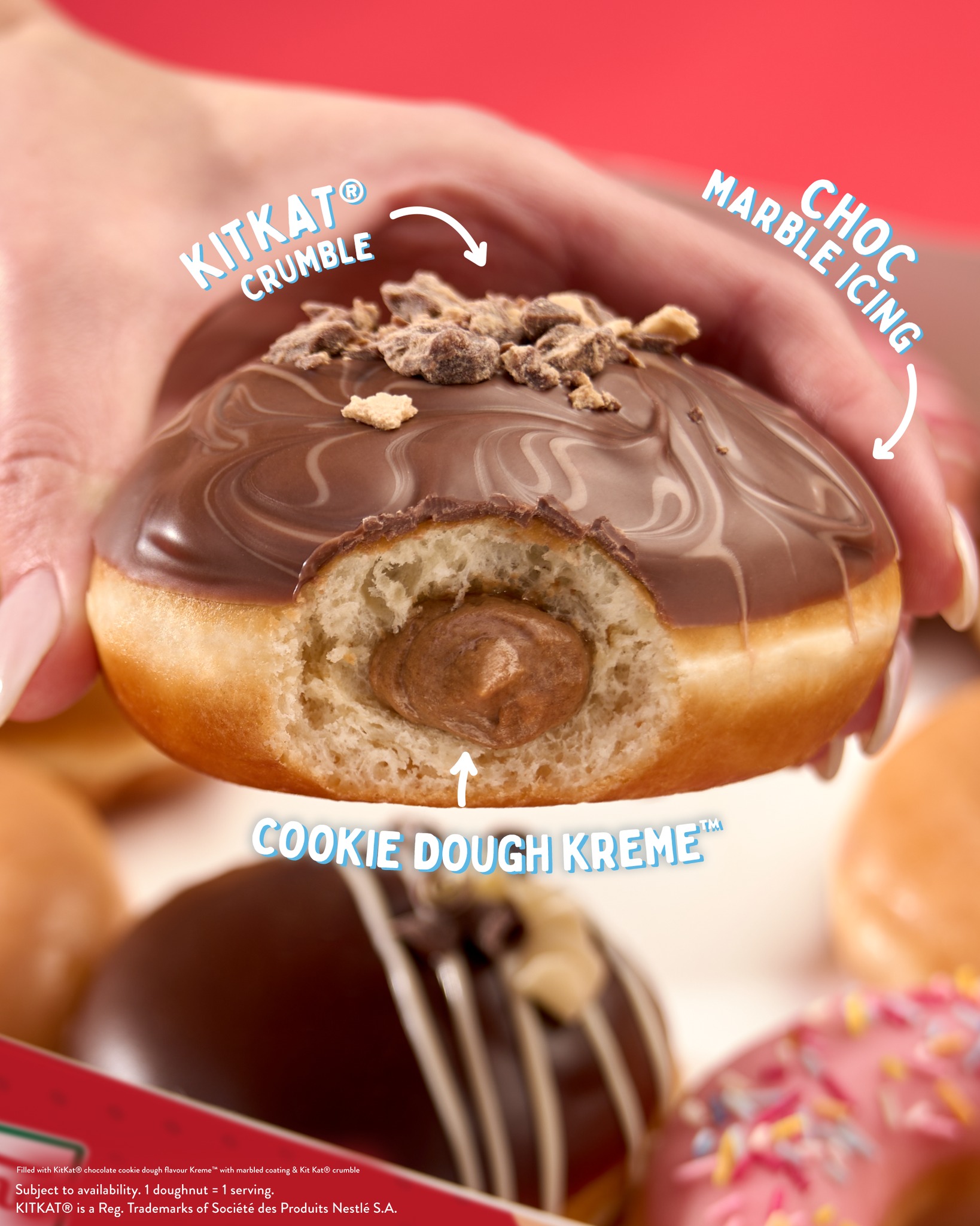 KitKat - Say hello to the KitKat® Cookie Dough-nut! 🍩🍫 Crunchy, creamy ...