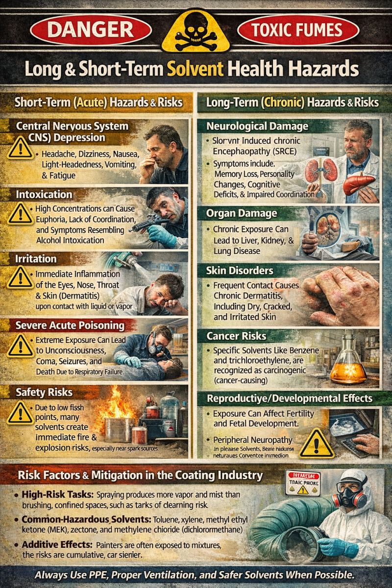 LONG & SHORT-TERM SOLVENT HEALTH HAZARD Solvent exposure in the coating ...