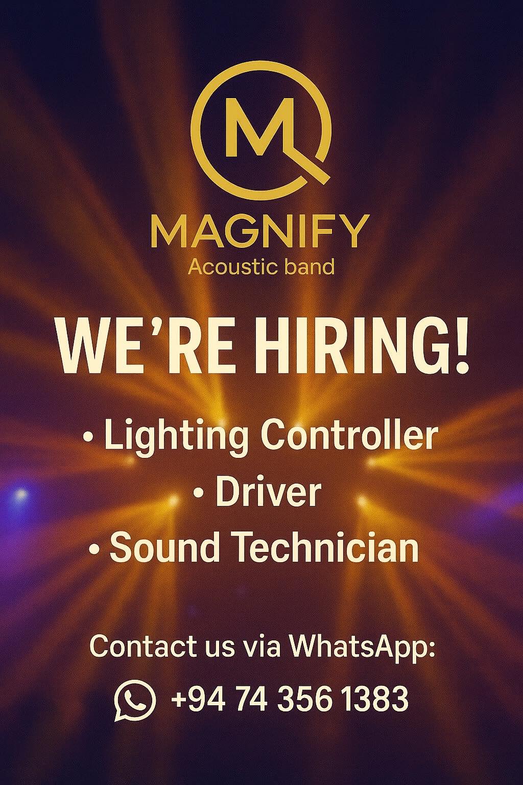 MAGNIFY - 🎶 We’re Hiring! 🎶 Magnify Entertainment is expanding our crew ...