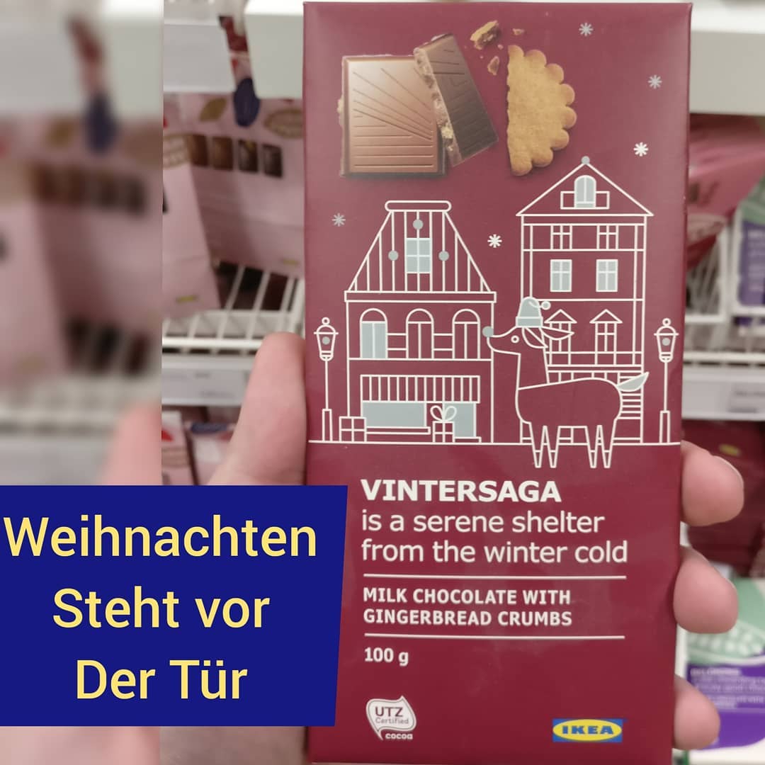Werbung ° Ikea Weihnachts Schokolade Noch ein paar Tage, und dann ist Weihnachten🎅 Und falls ihr bei @ikeadeutschland vorher seit, könnt ihr euch noch eine Schokolade🍫 mit Lebkuchen Stückchen sichern😍 Habt ihr