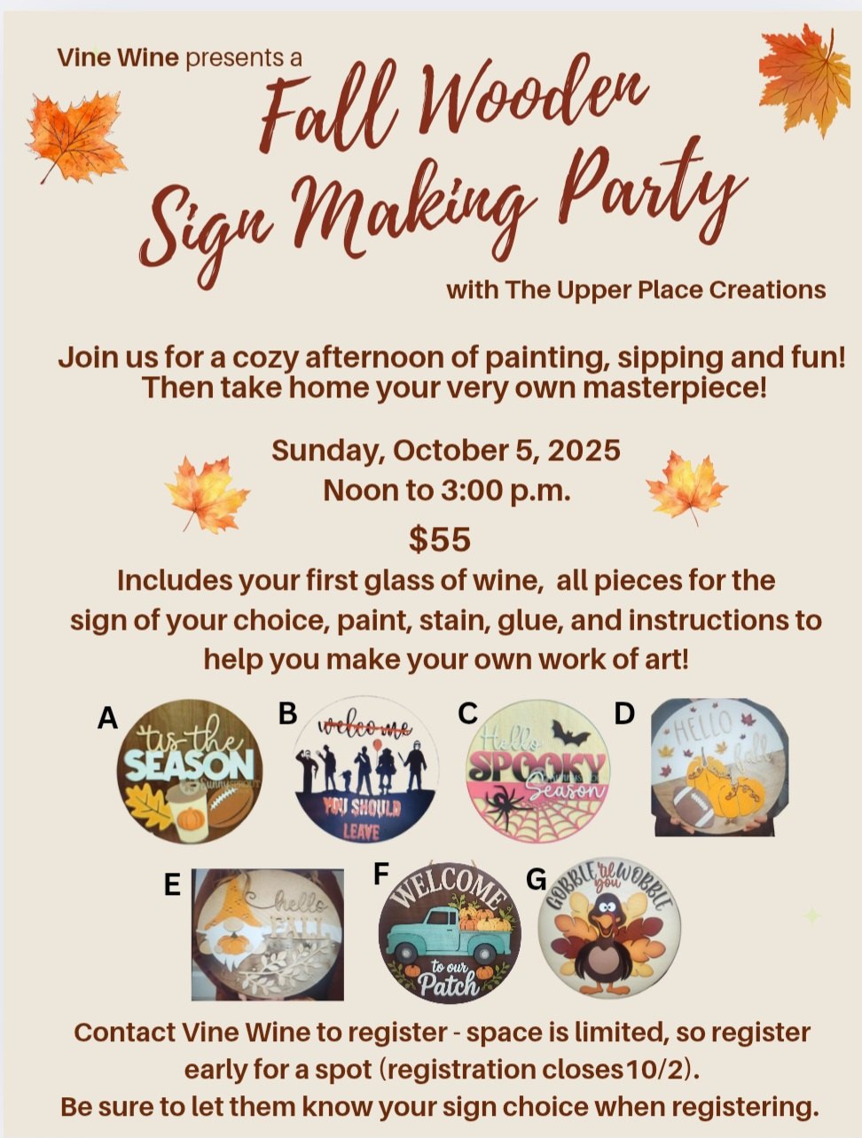 Join us for a fall themed sign... - The Upper Place Creations | Facebook
