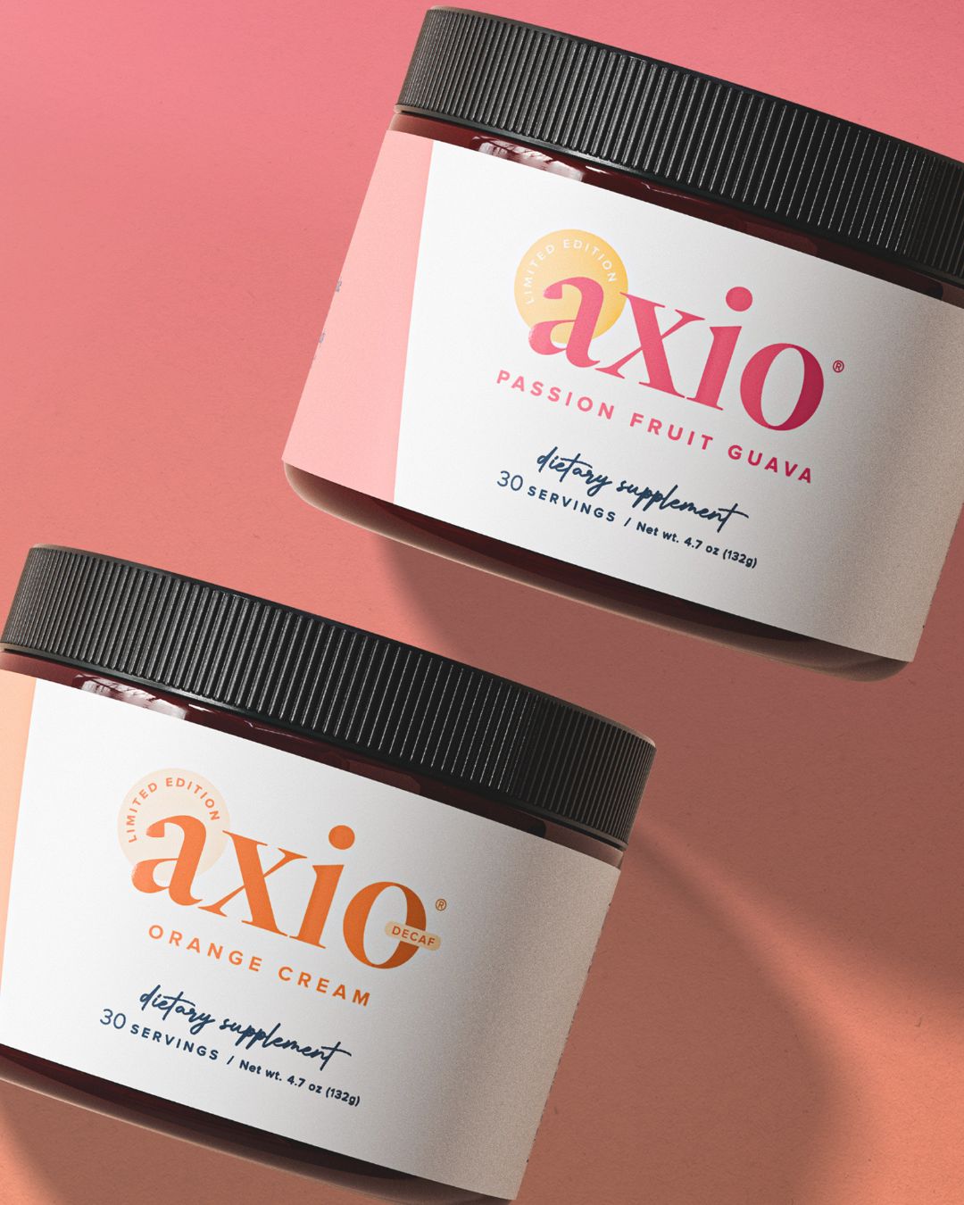 Limited time AXIO spring flavors: Orange Cream and Passionfruit Guava