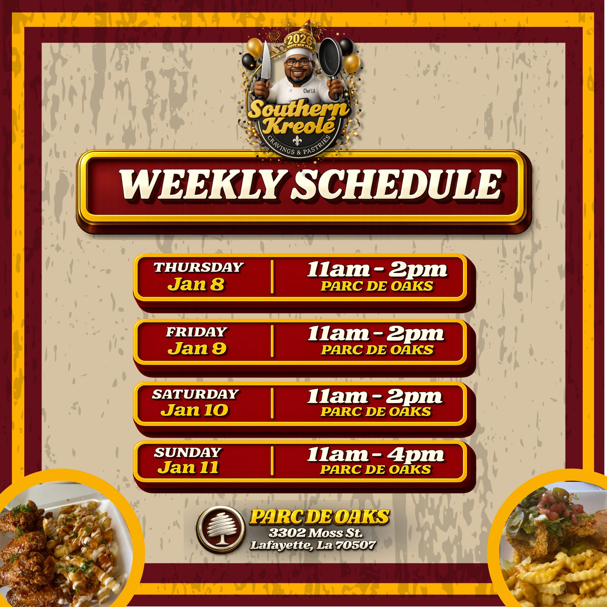 Southern - Weekly schedule is locked 🔥 Same fire. Different days. Lunch ...