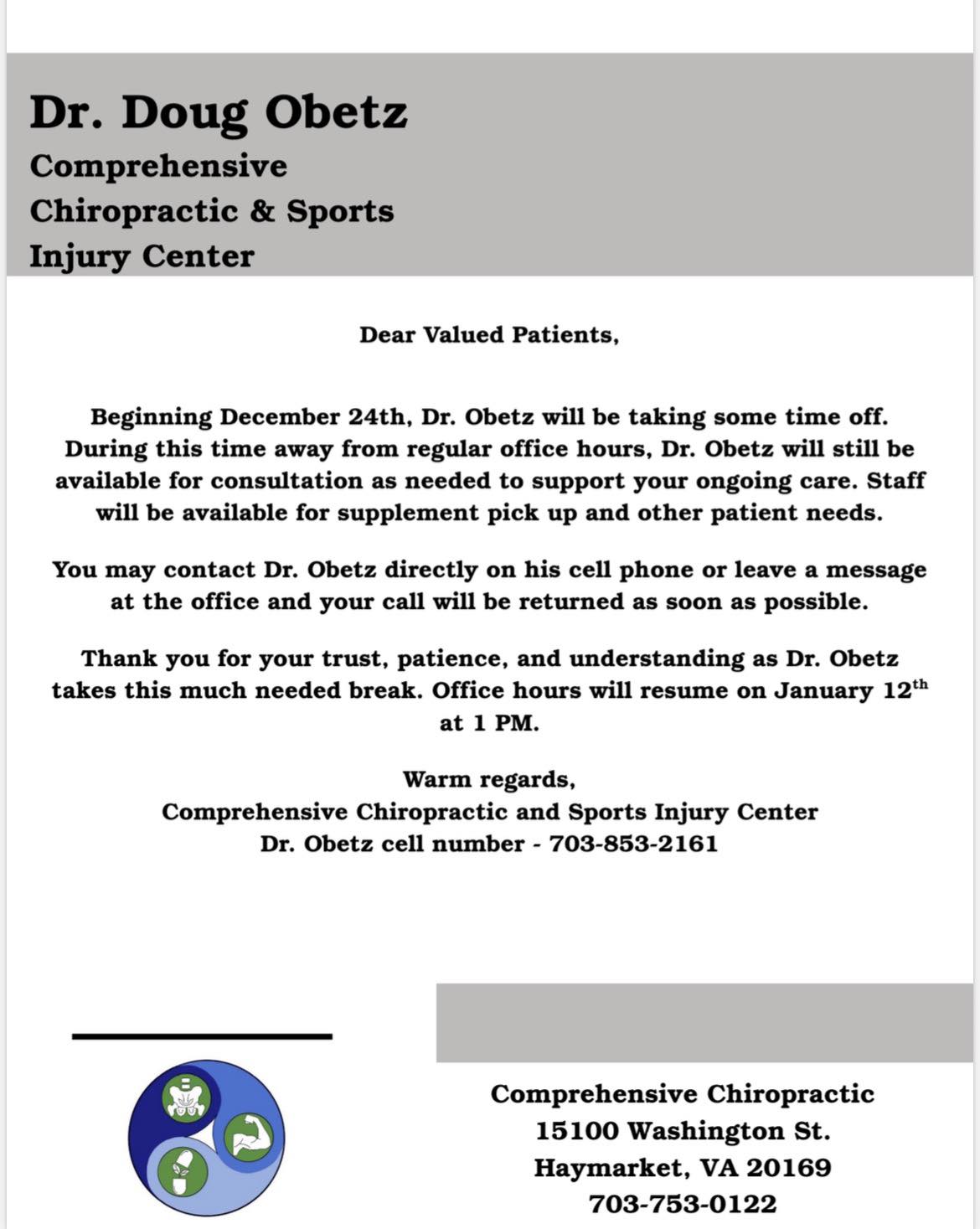 Comprehensive Chiropractic & Sports Injury Center | Haymarket VA