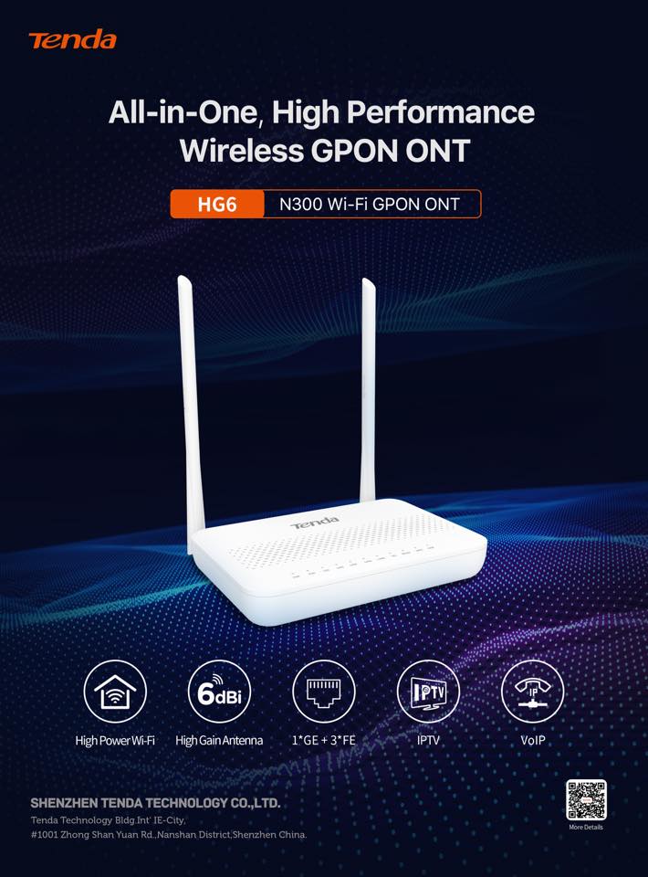 Tenda.Pakistan - New product coming soon HG6 / Broadband...