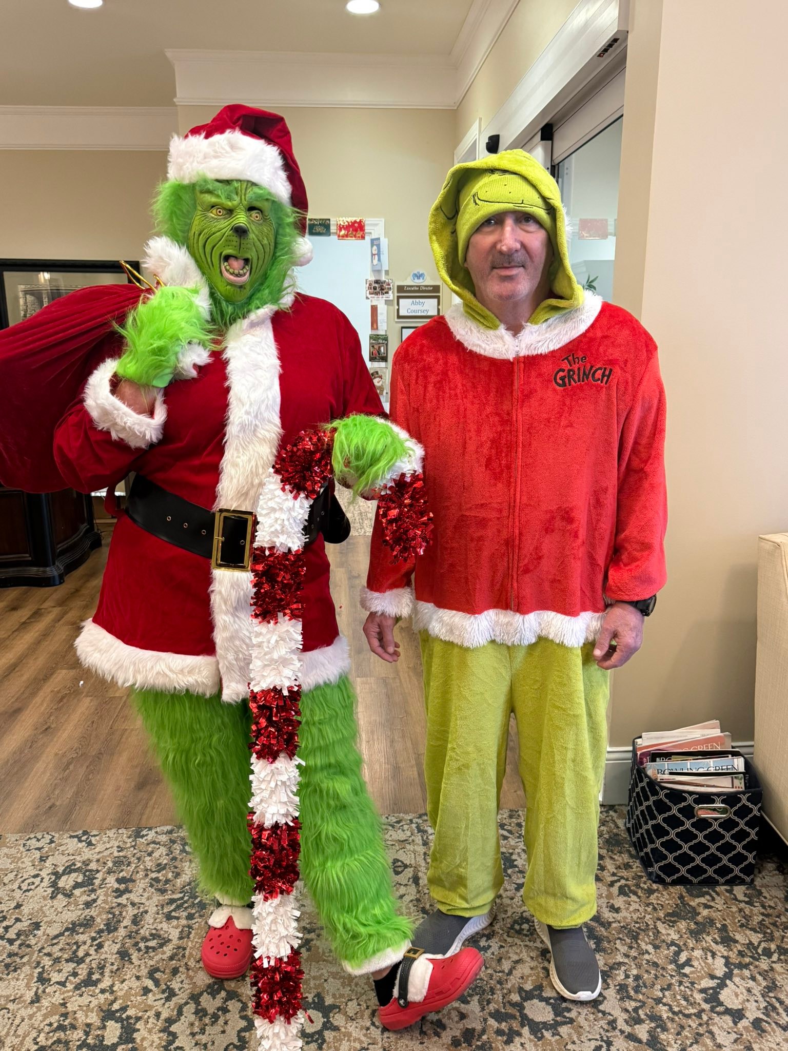 Christmas character costumes at Massey Springs