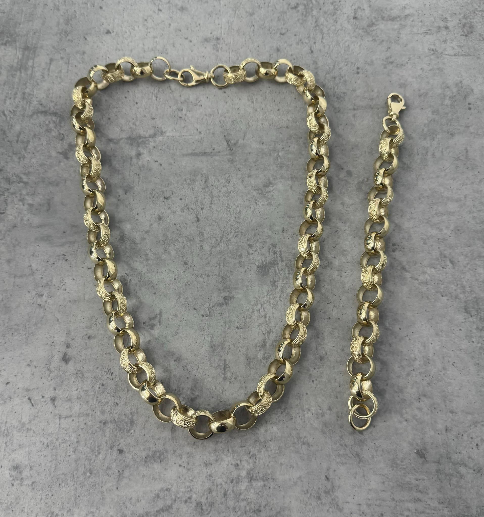 SOLID 9CT GOLD Belcher Link 51 Cm Chain Necklace 19.2 Grams