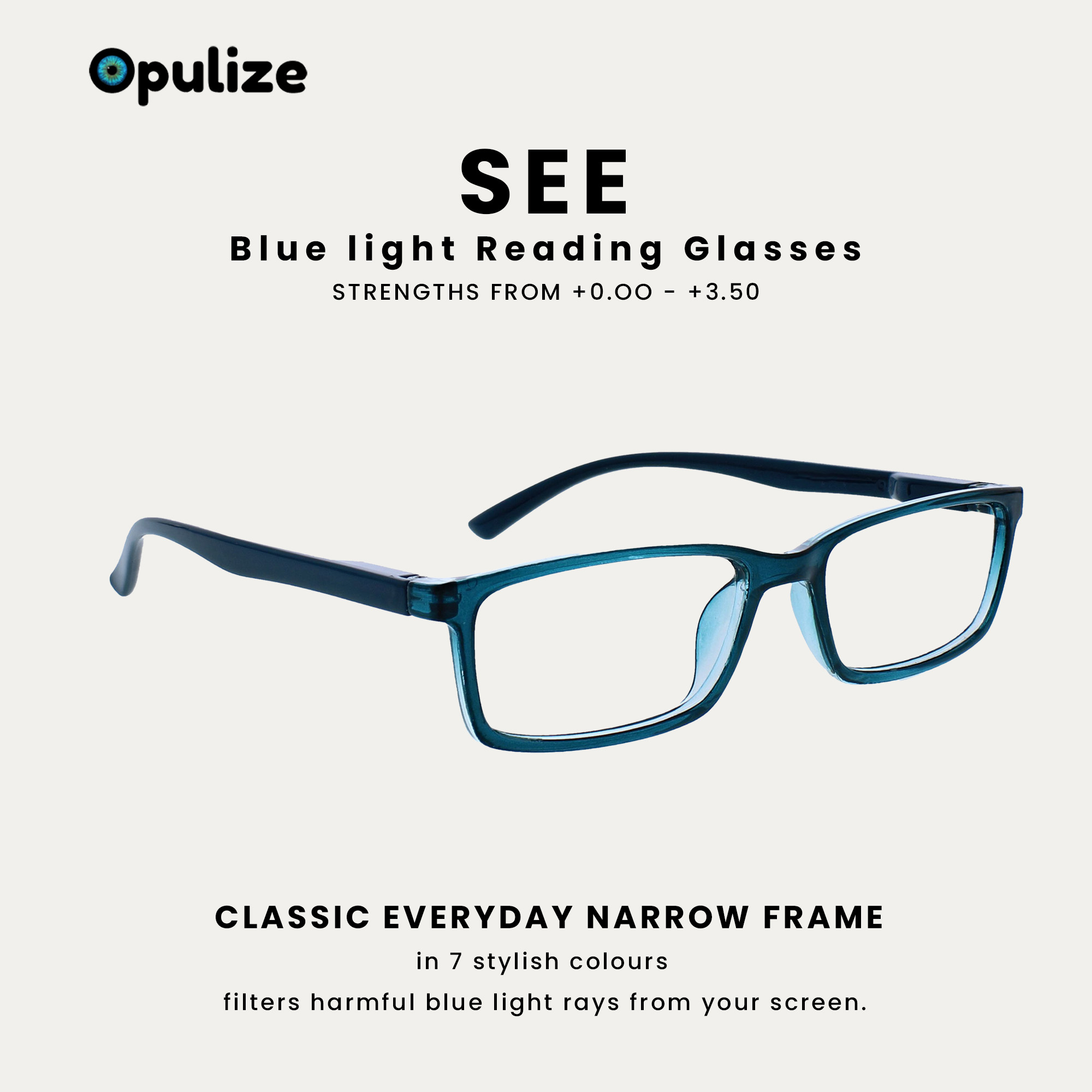 Lunettes Anti-Lumière Bleue OPULIZE - 3 Paires +3.00 - Protection Ecran Ordinateur Et Jeu