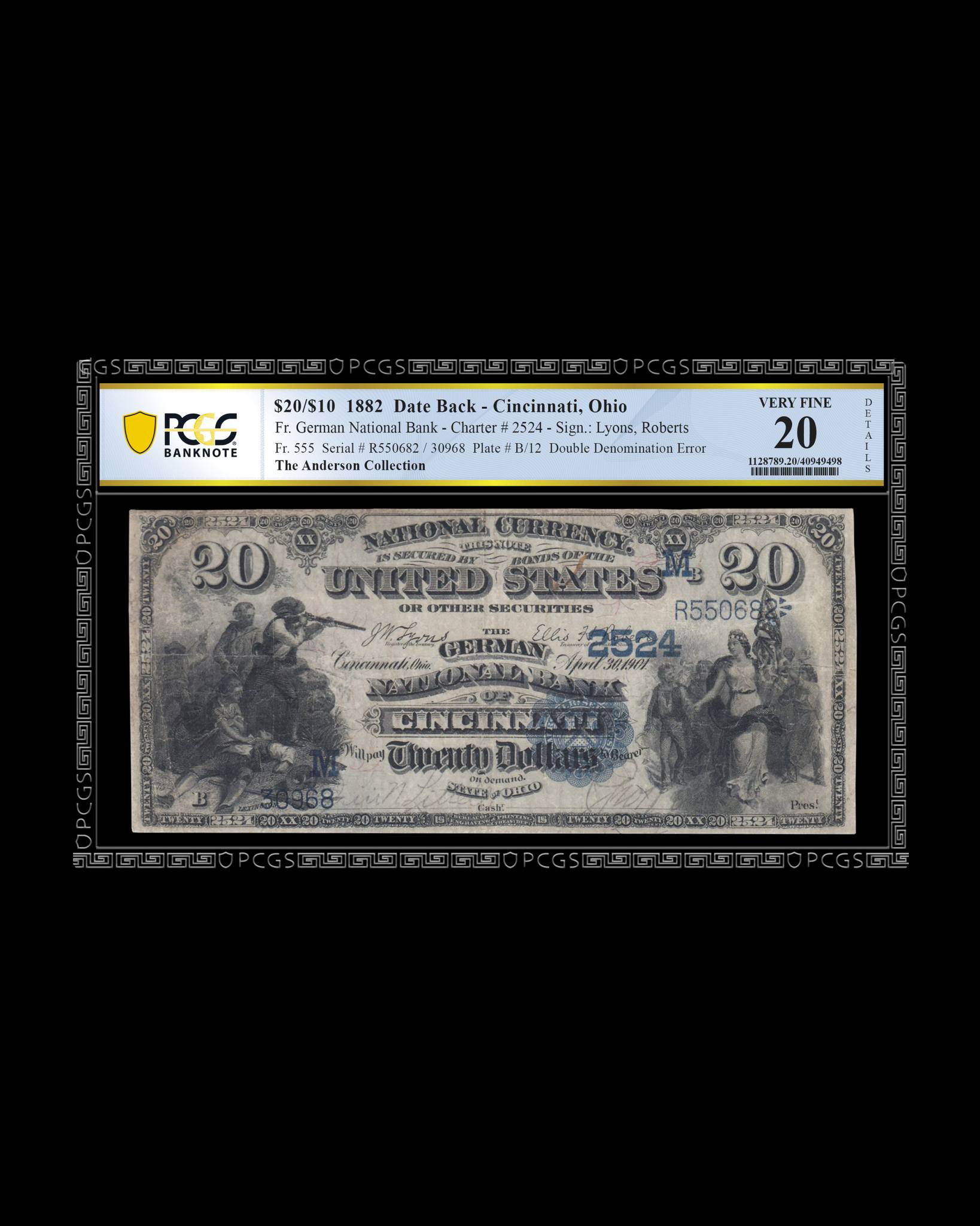 Long live the “King of Errors.” This $20/$10 Double Denomination 