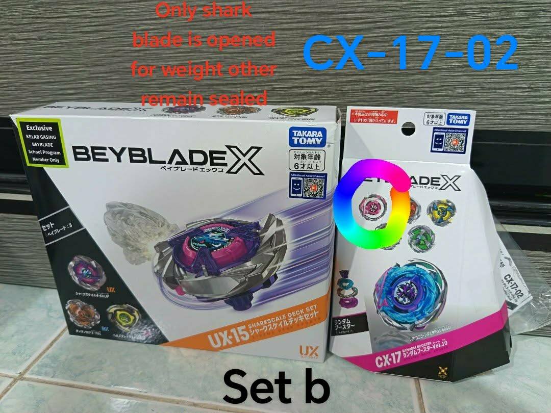 Beyblade X sets for sale: UX-15, UX-11, and UX17 models with