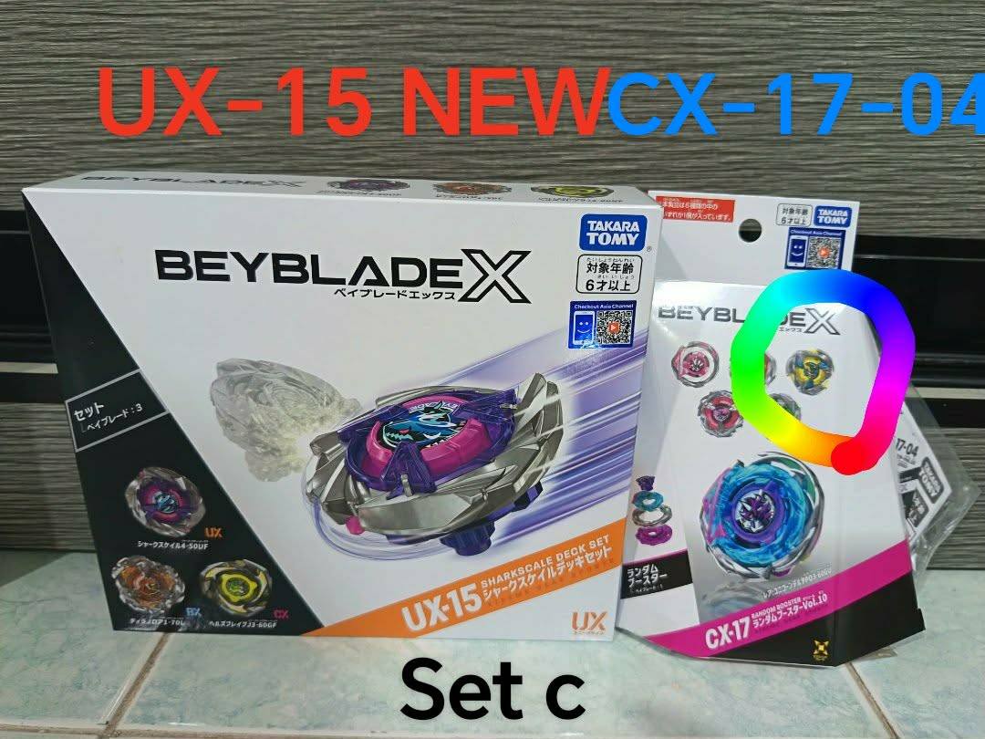 Beyblade X sets for sale: UX-15, UX-11, and UX17 models with
