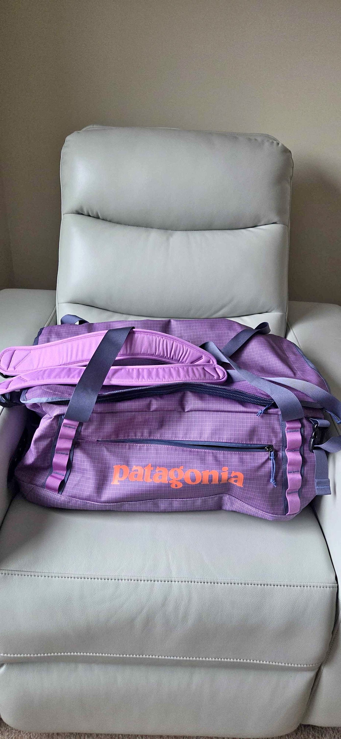 patagonia black hole duffel 55l deep plum Bag MD purple dulse mauve  ROLLING ROCK SHOP film laminate The Essential Duffel | December