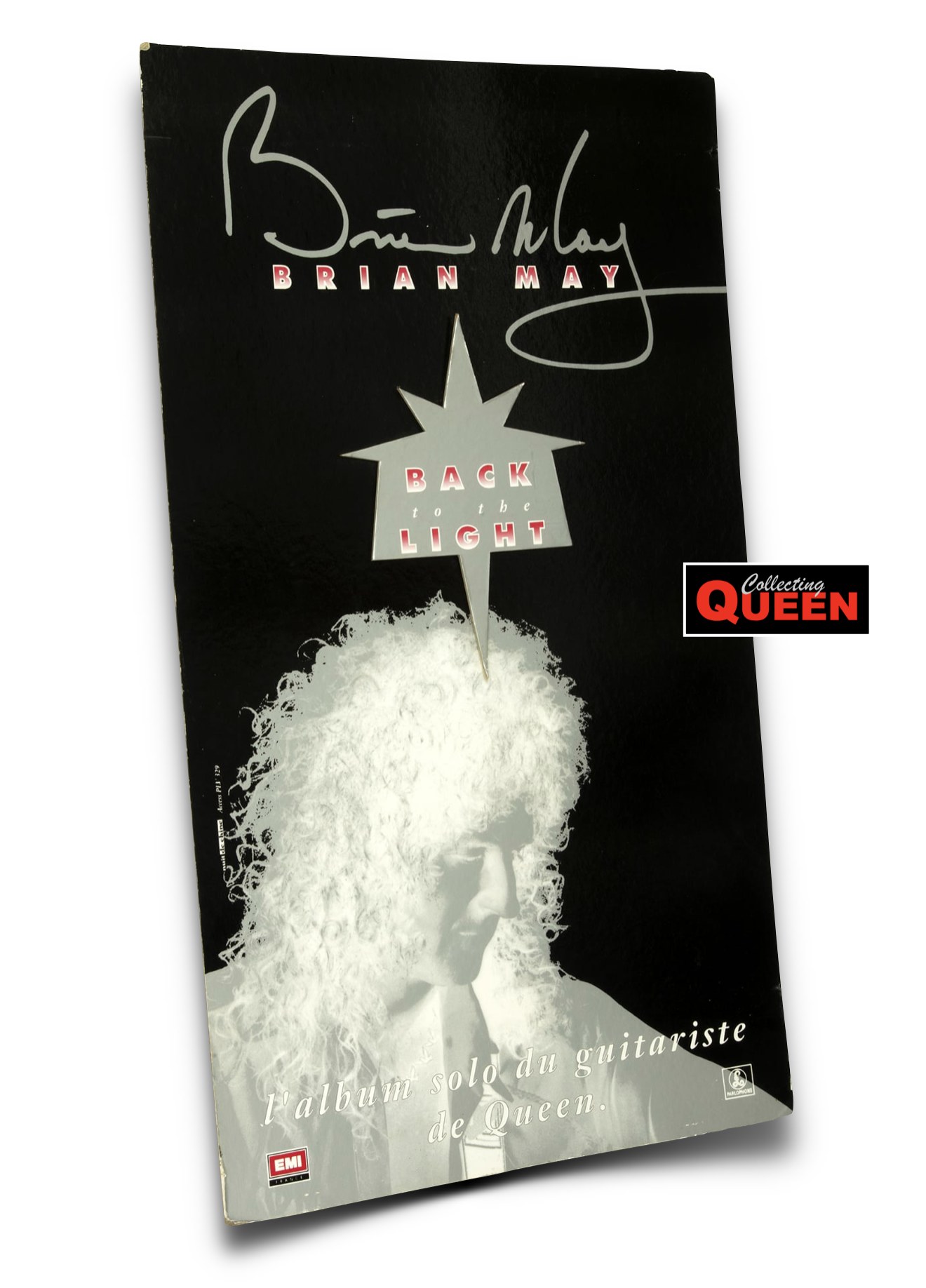 A self-standing promo shop display for Brian May's 'Back To The