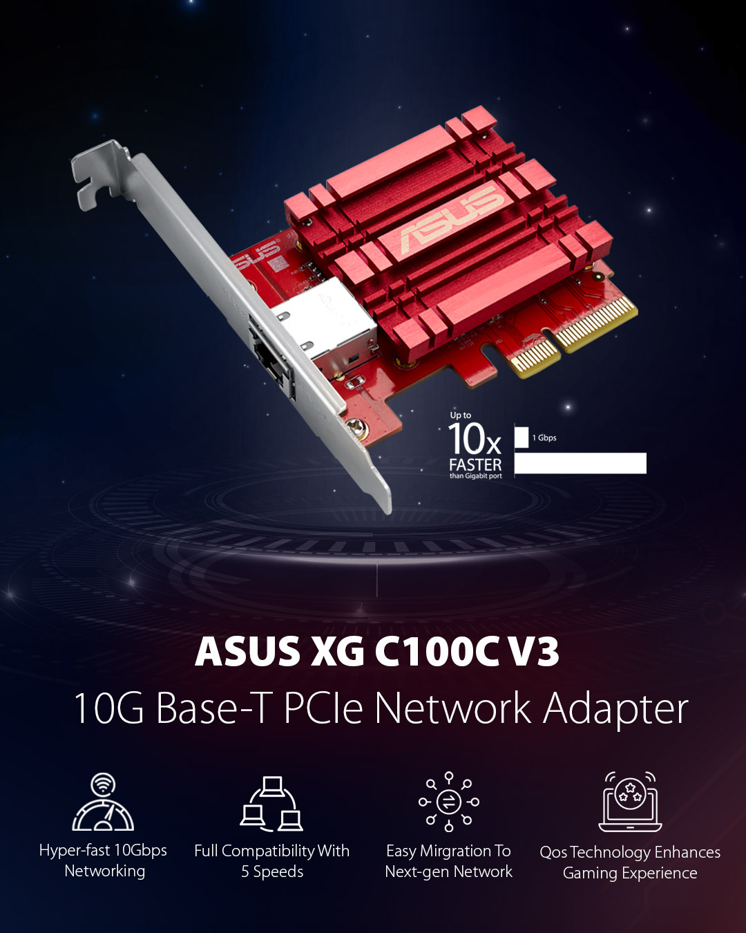 Upgrade your network performance with the ASUS XG-C100C 10GBase-T