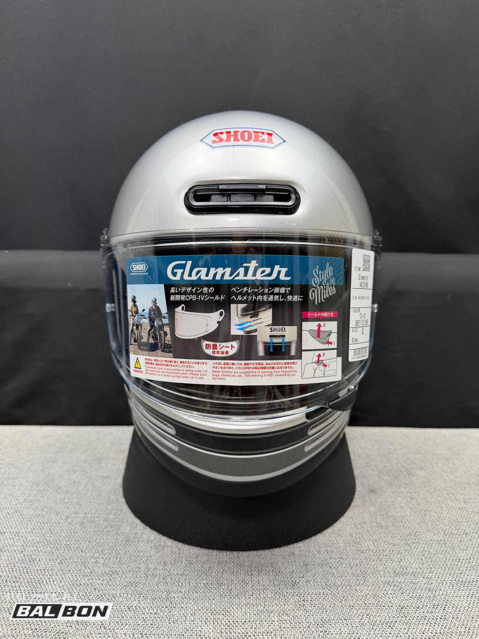 Shoei Glamster Abiding silver Thank you boss Lujunel Ignacio 